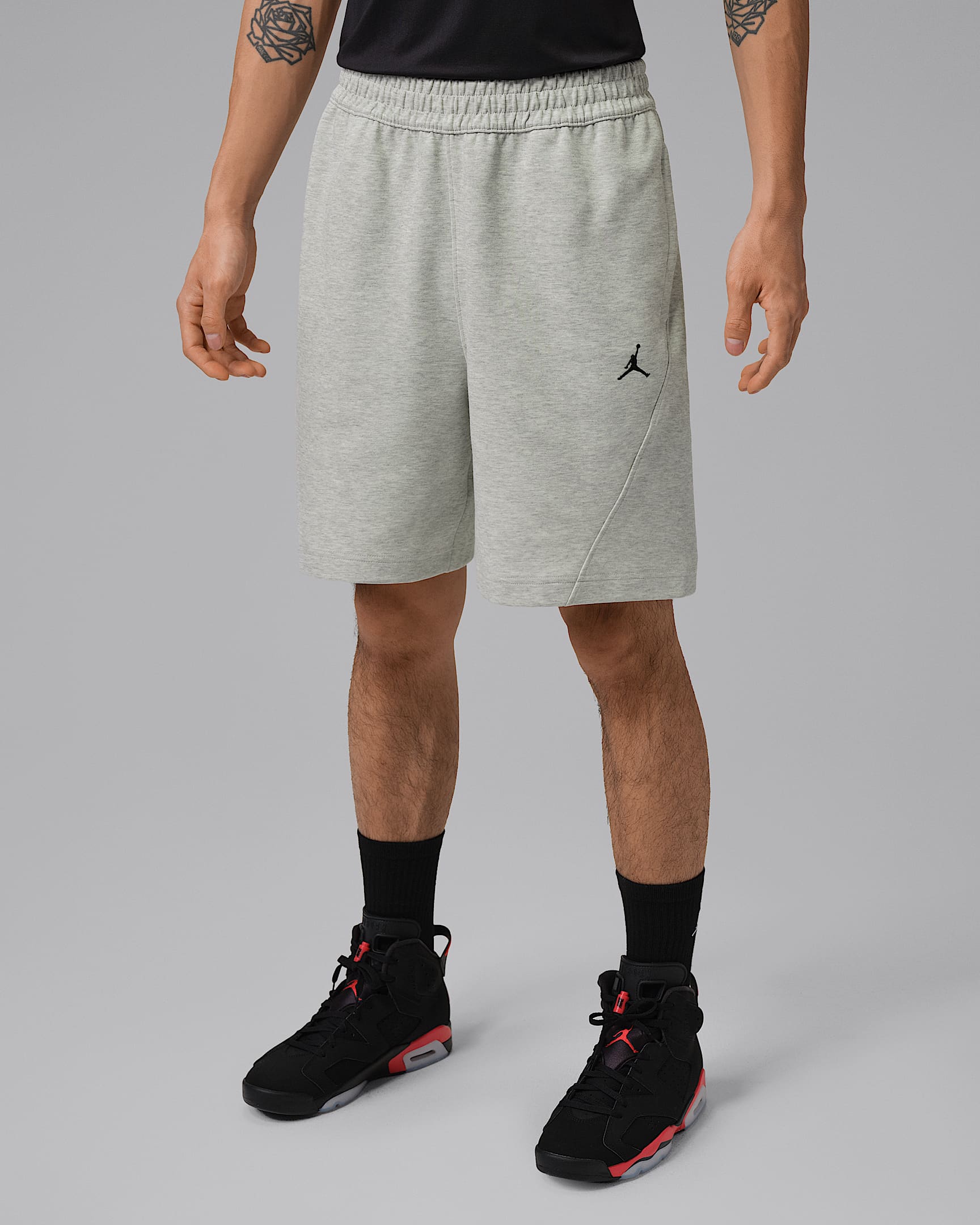 Jordan Sport Hoop Fleece 男子速干短裤 - 麻灰/淡灰/黑