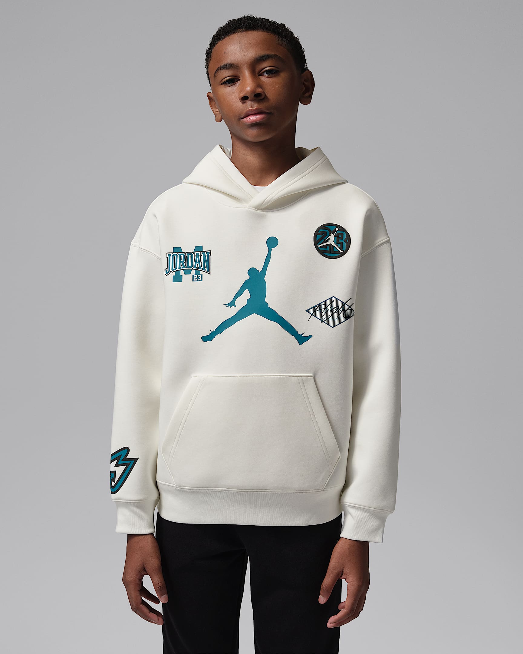 Jordan Dynasty Patch Interlock 大童套头连帽衫 - 帆白