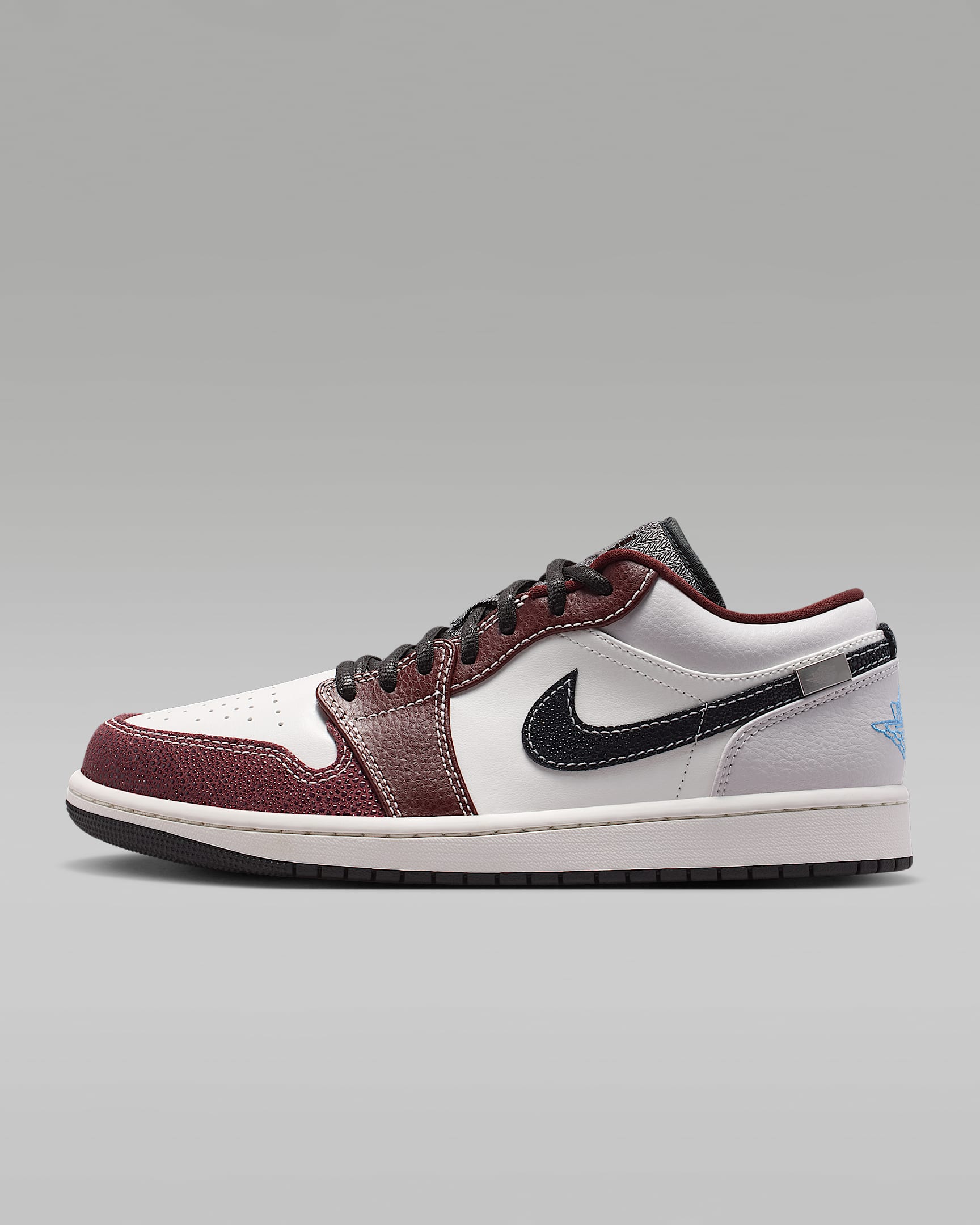 Air Jordan 1 Low 男子运动鞋 - 山峰白/山峰白/神秘枣红/黑