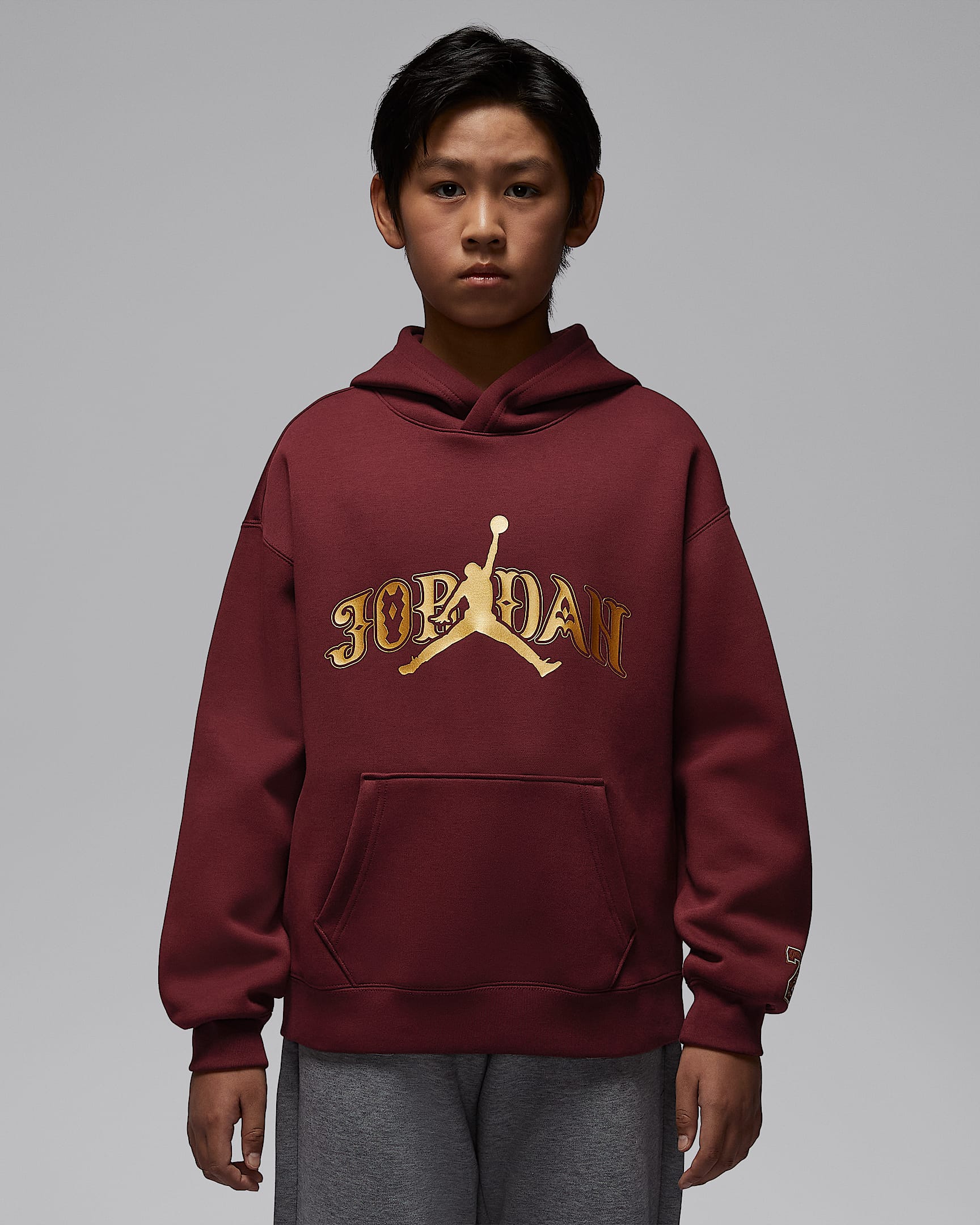 Jordan 新年系列大童套头连帽衫 - 暗队红