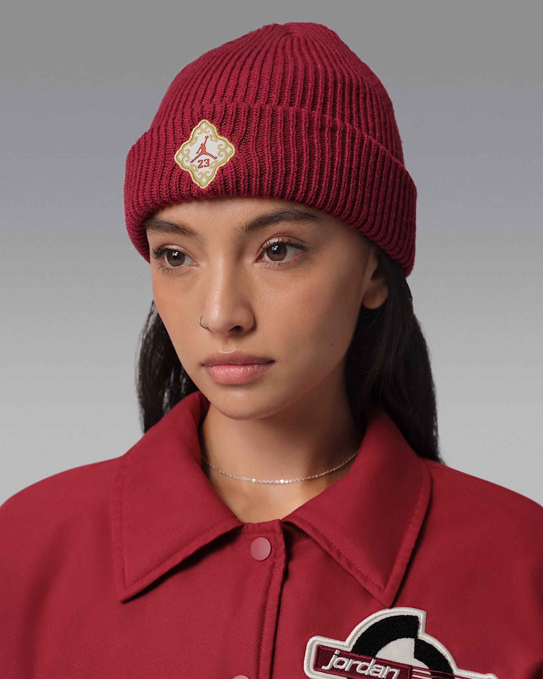 Jordan Peak 新年系列针织帽 - 深队红