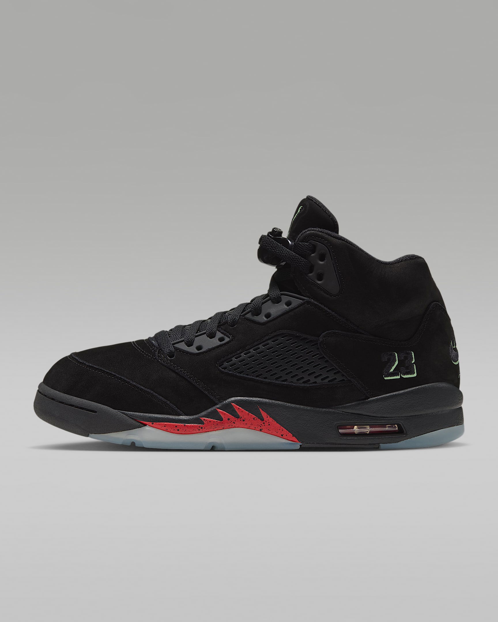 Air Jordan 5 Retro "Halloween" 万圣节复刻男子运动鞋 - 黑/热情红/暗夜荧光色/黑