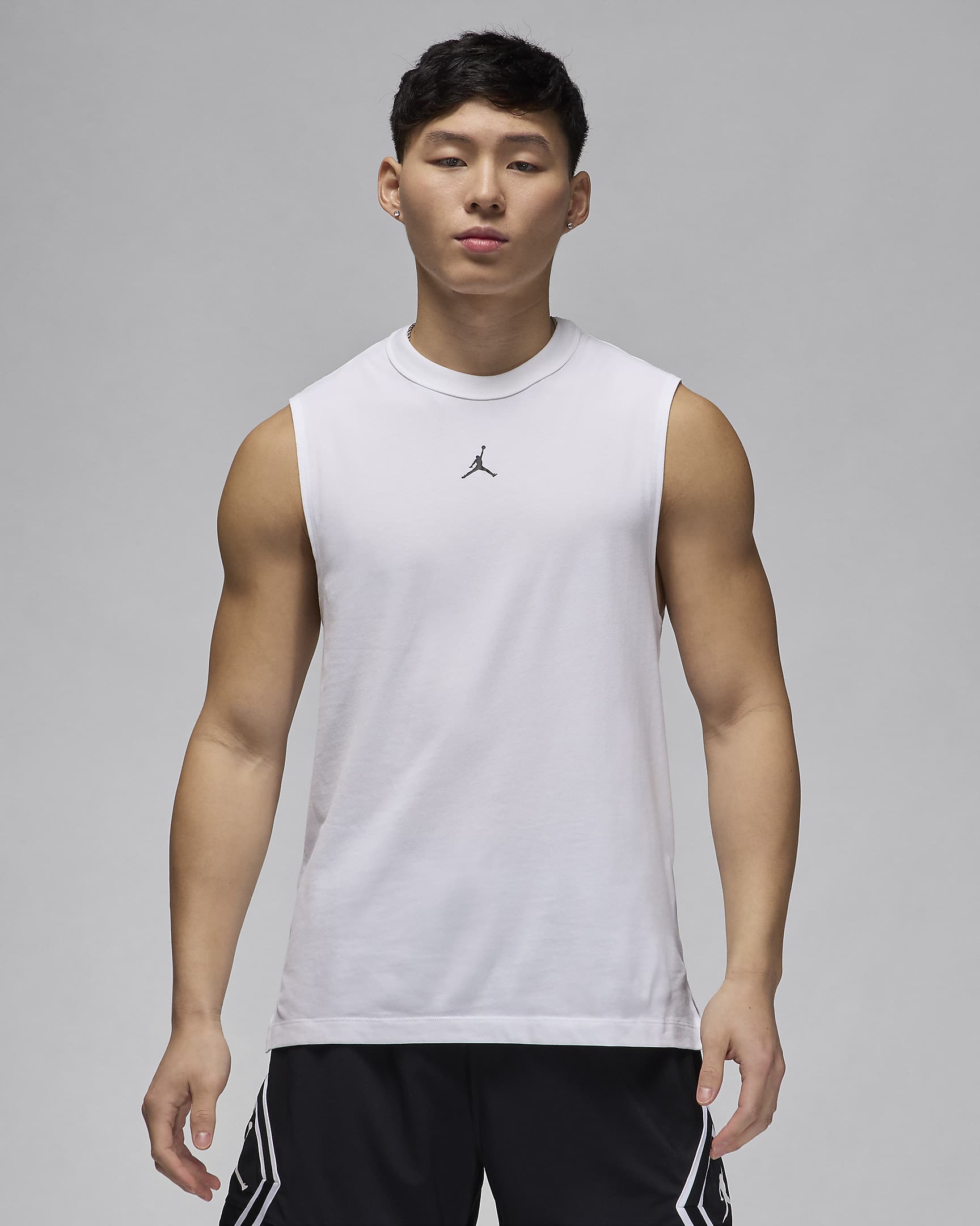 Jordan Sport Dri-FIT 男子透气速干无袖篮球上衣 - 白色/黑