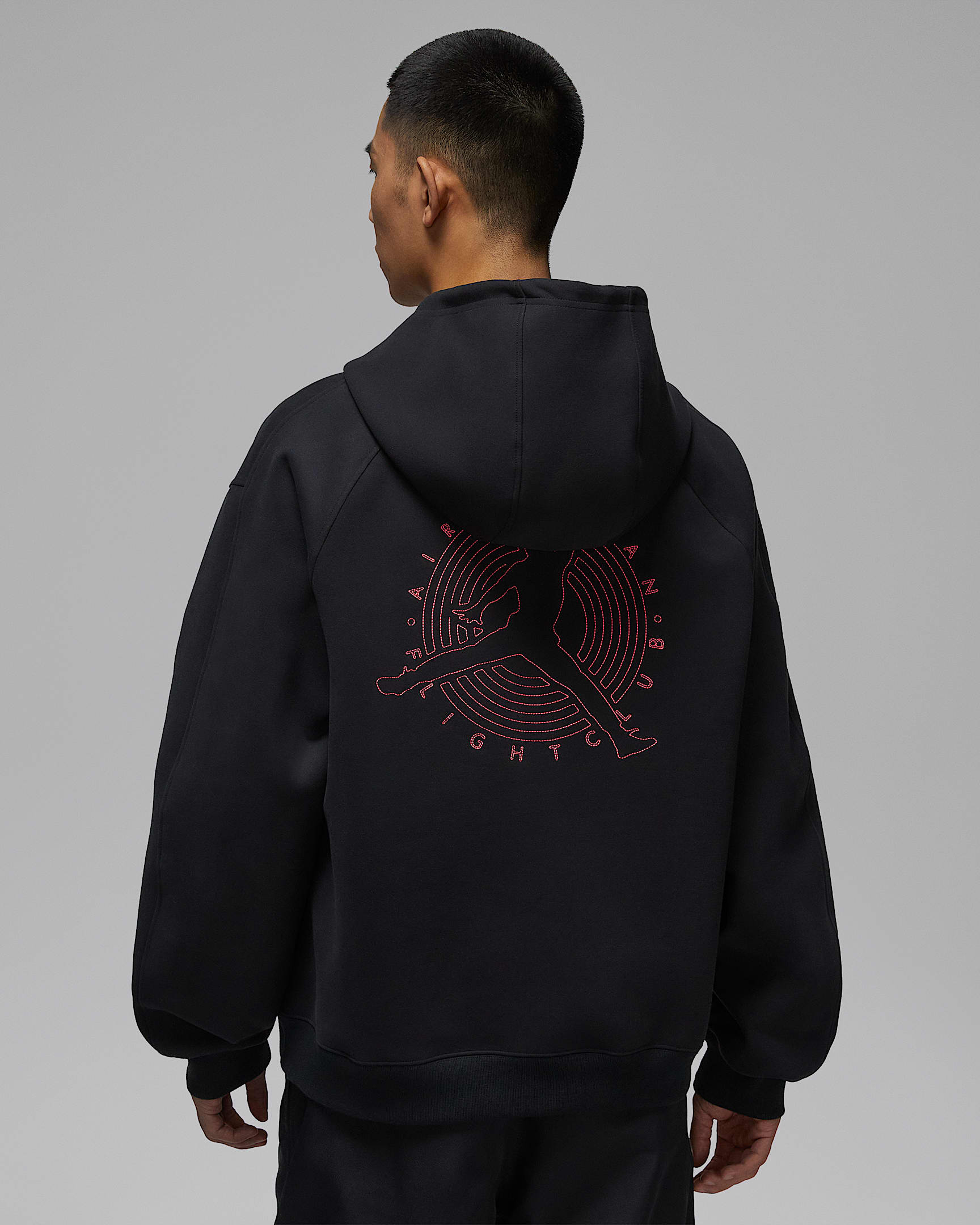 Jordan Flight Club Fleece 男子全长拉链开襟针织夹克 - 黑