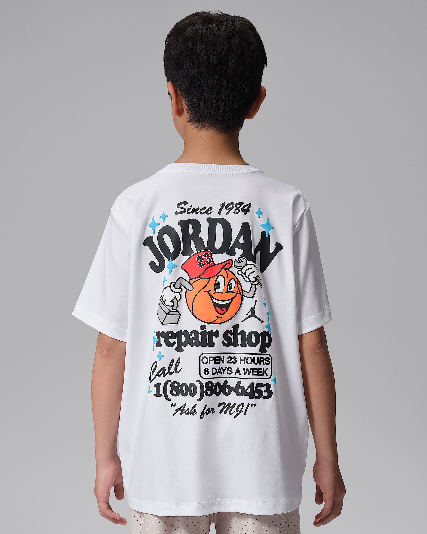 Jordan MJ's Repair Shop 大童短袖T恤 - 白色