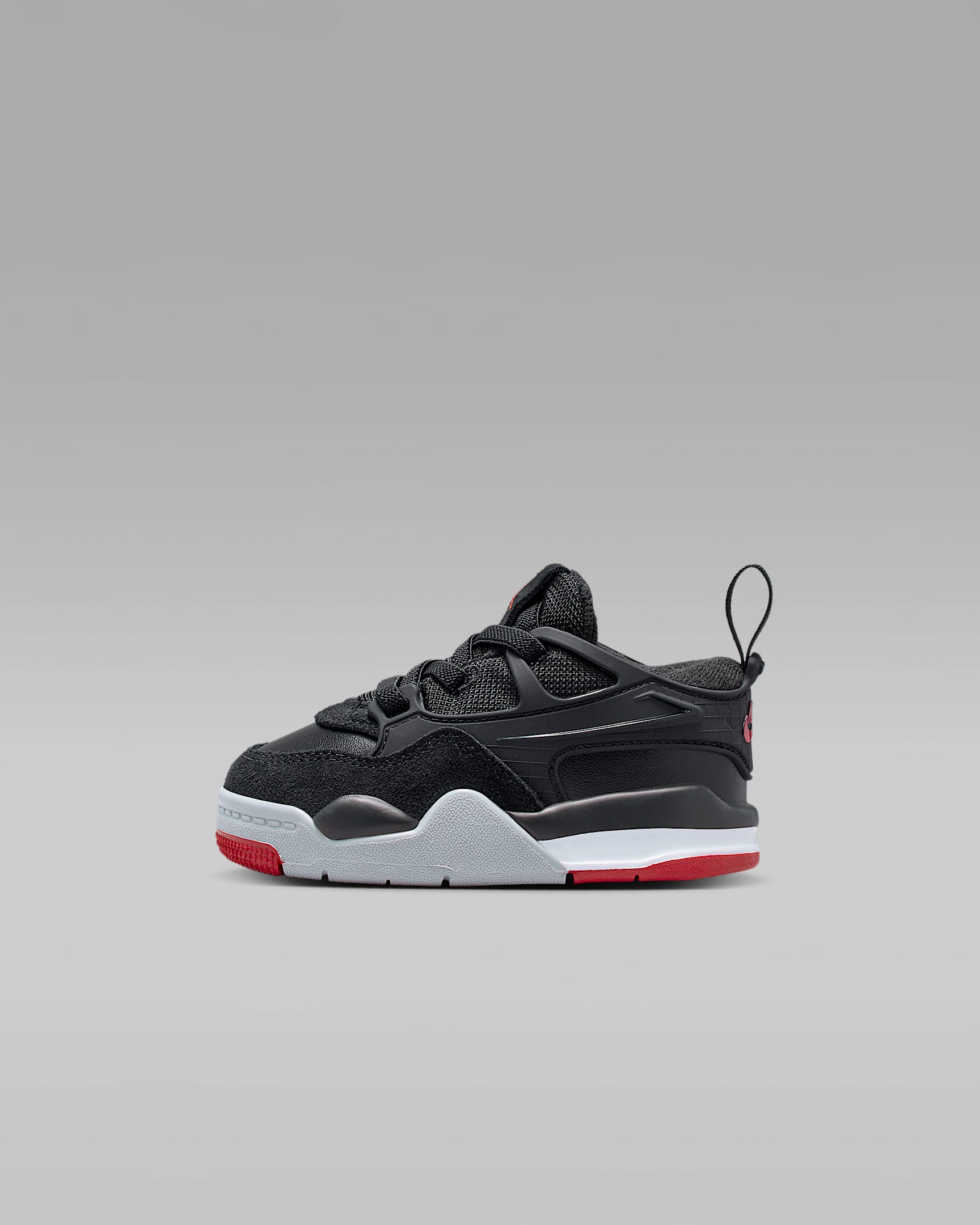 Jordan 4 RM 婴童运动鞋 - 黑/狼灰/白色/校园红