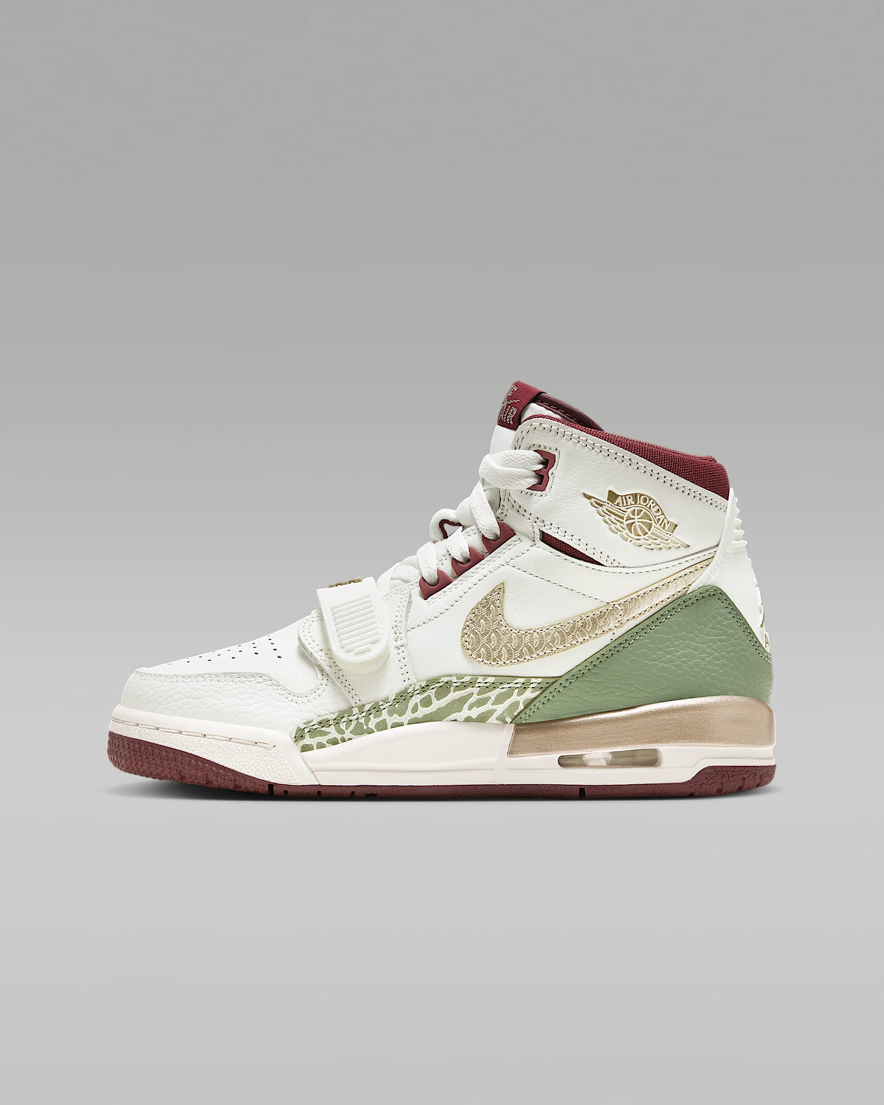 Air Jordan Legacy 312 大童运动鞋 - 帆白/幻影灰白/杉木红/金属黄谷