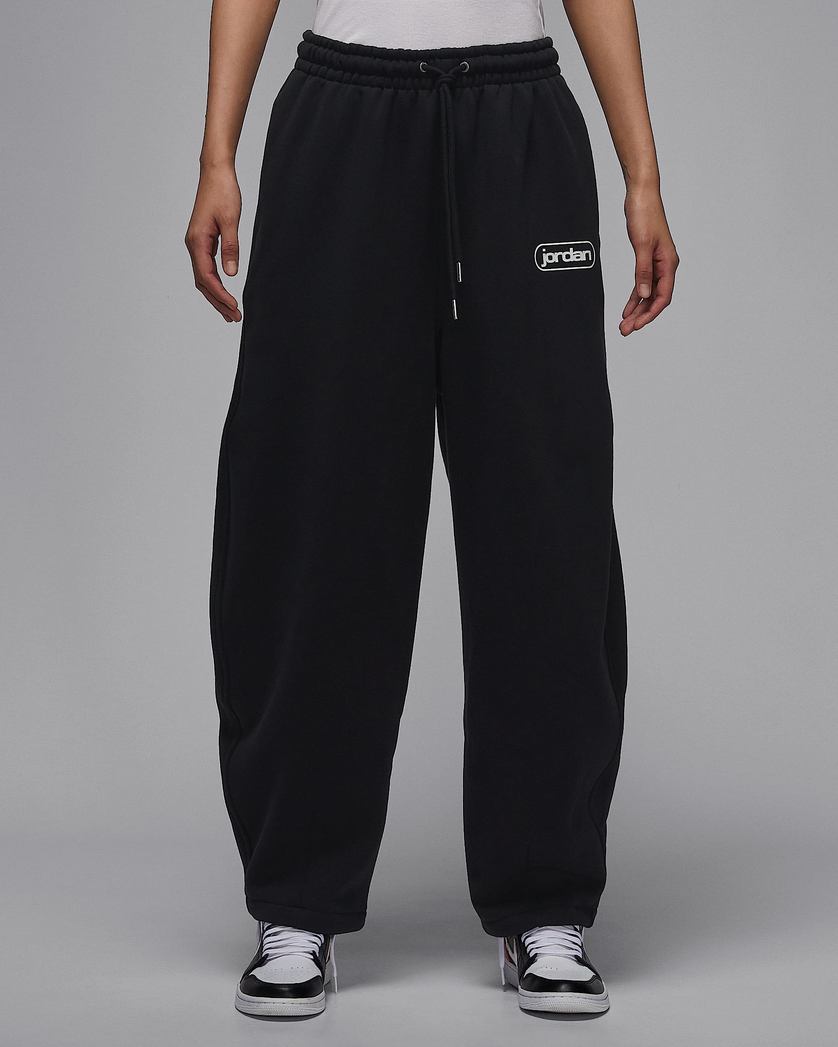 Jordan Flight Fleece 女子 Oversize 风加绒长裤 - 黑/帆白