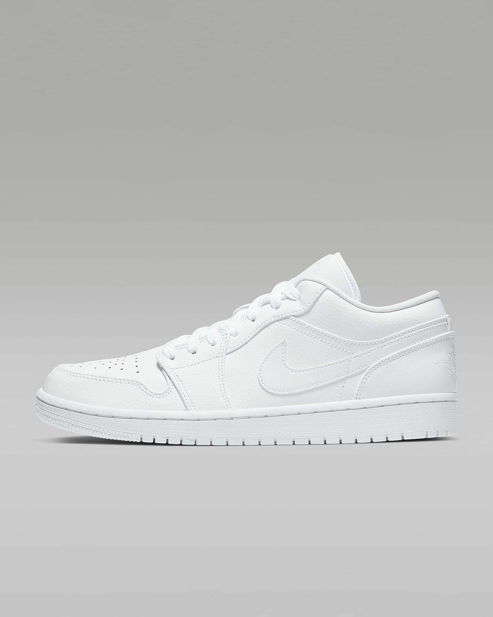 Air Jordan 1 Low 男子经典复古运动鞋 - 白色/白色/白色