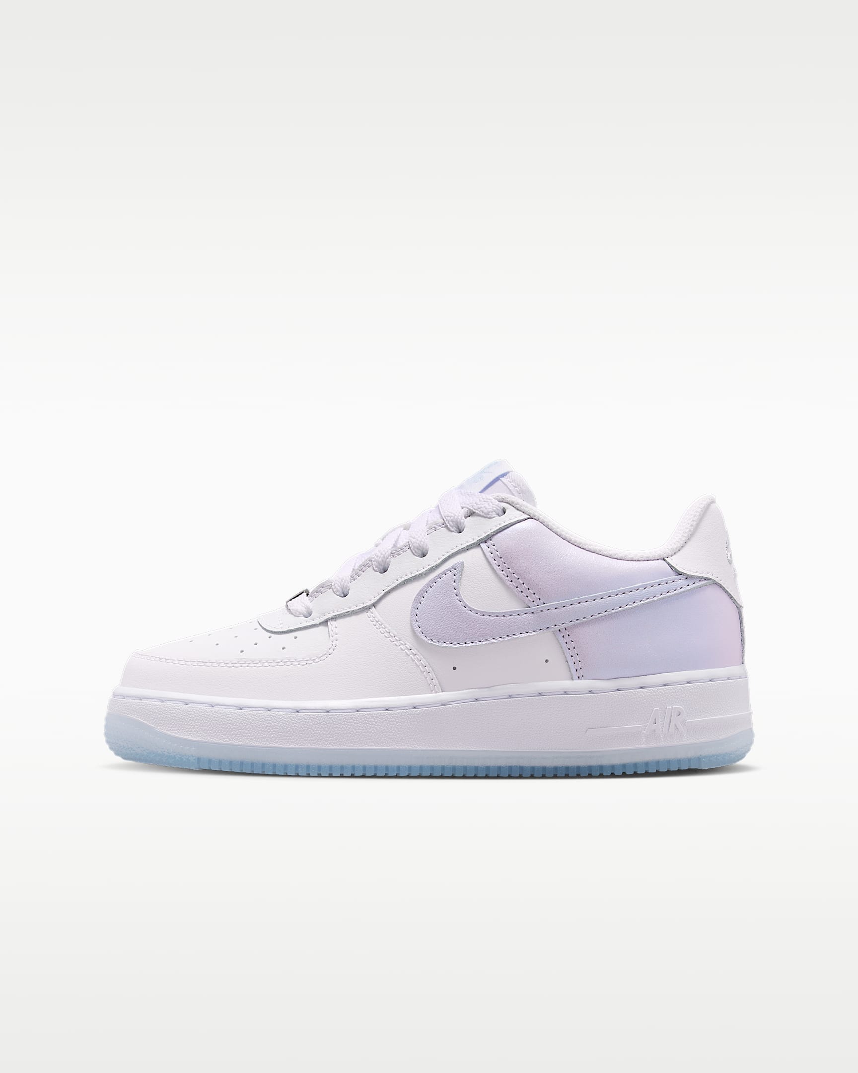 Nike Air Force 1 大童空军一号运动鞋 - 白色/紫蓝/金属银/白色