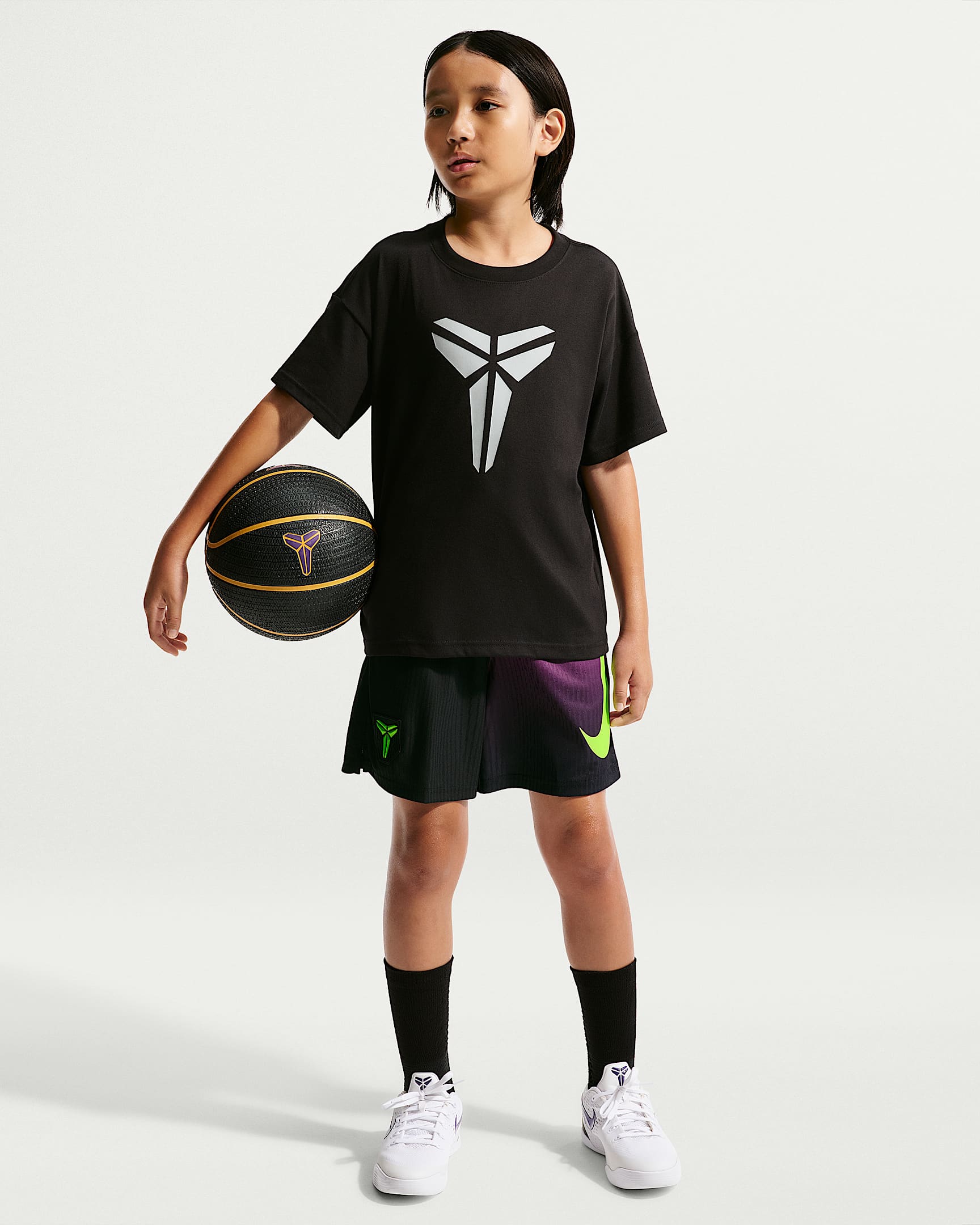 Kobe 科比大童篮球短裤 - 黑