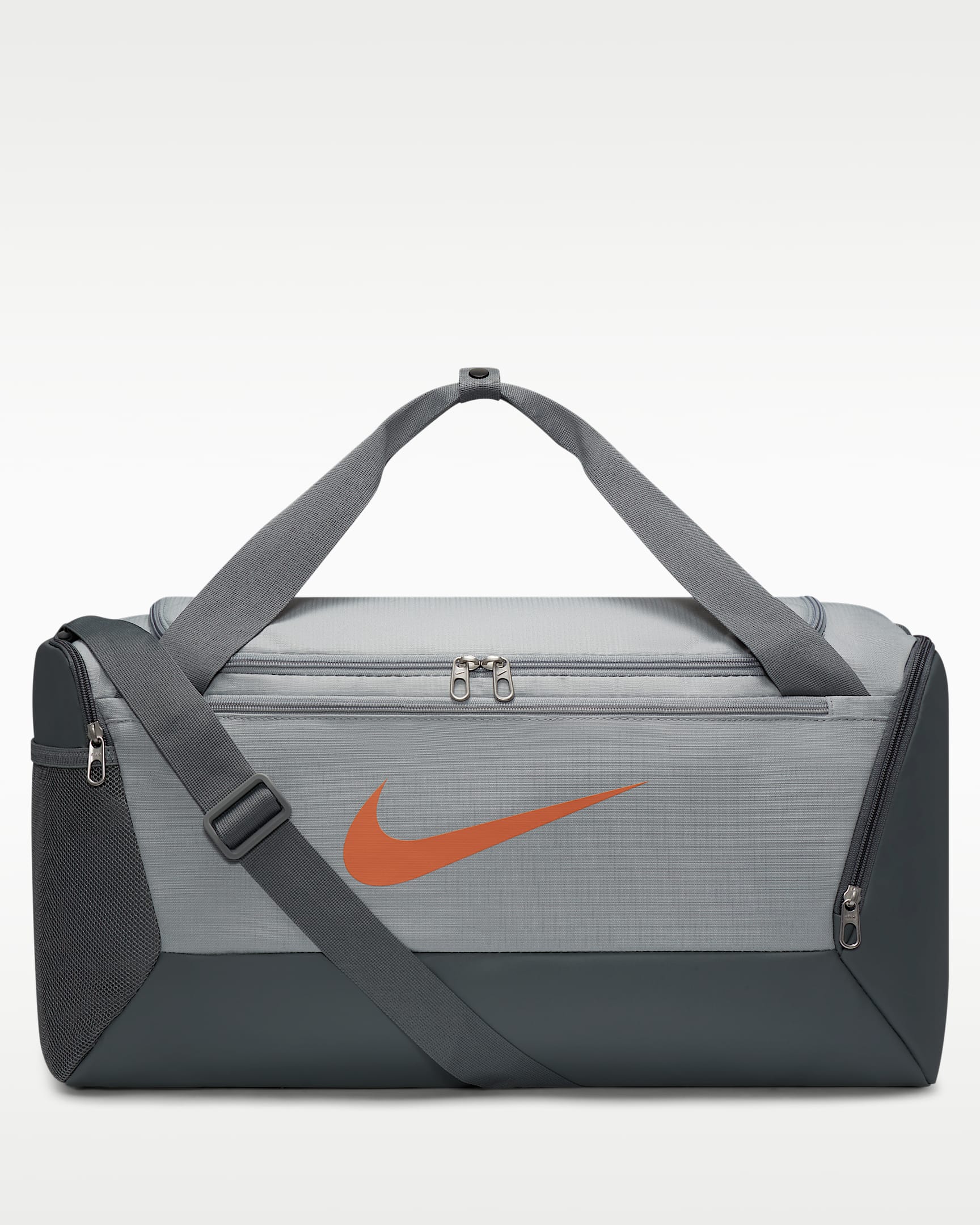 Nike Brasilia 训练行李包 - 浅烟灰/烟灰/迷幻橙