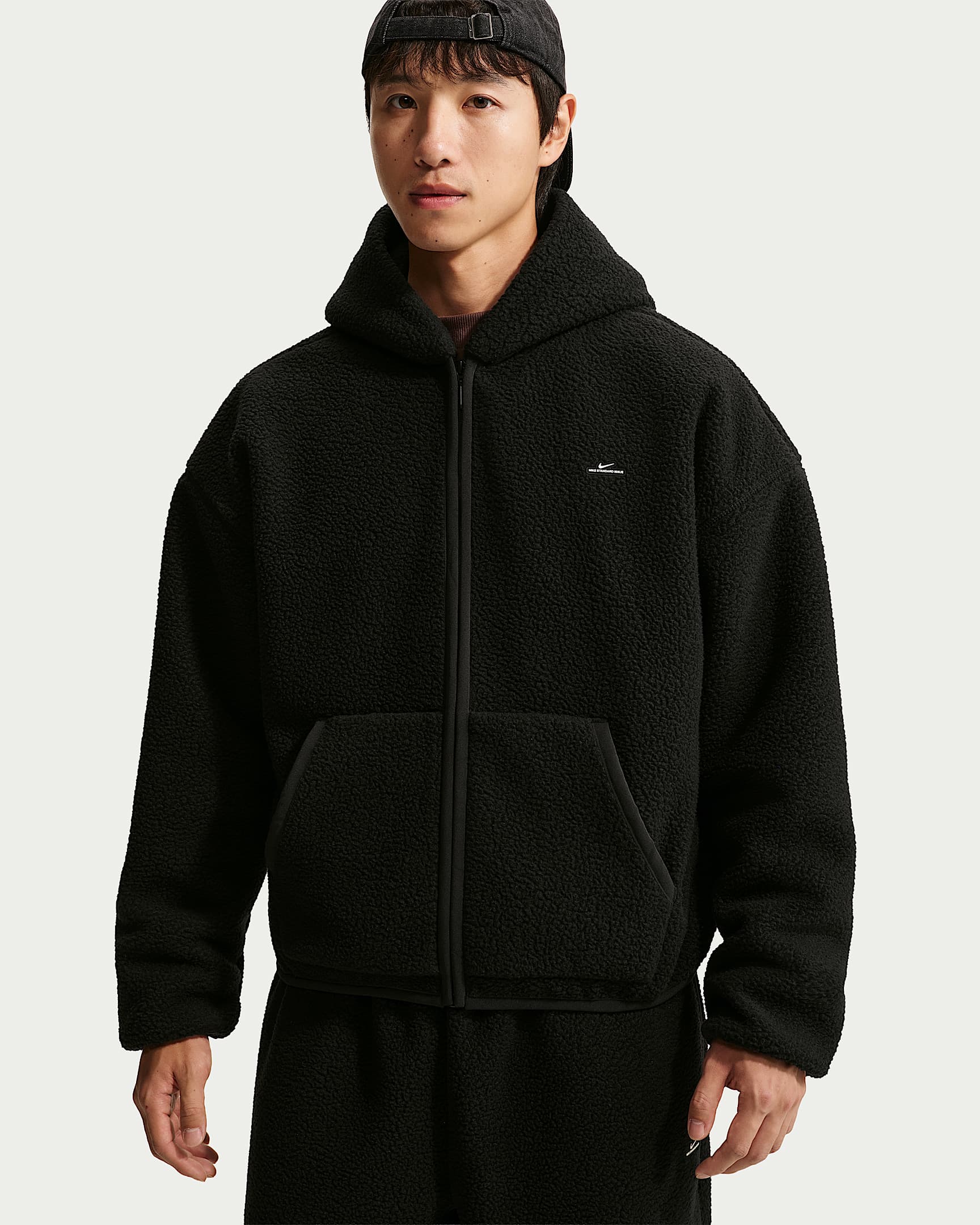 Nike Standard Issue Therma-FIT 耐克篮球小标系列男子摇粒绒全长拉链开襟篮球夹克 - 黑