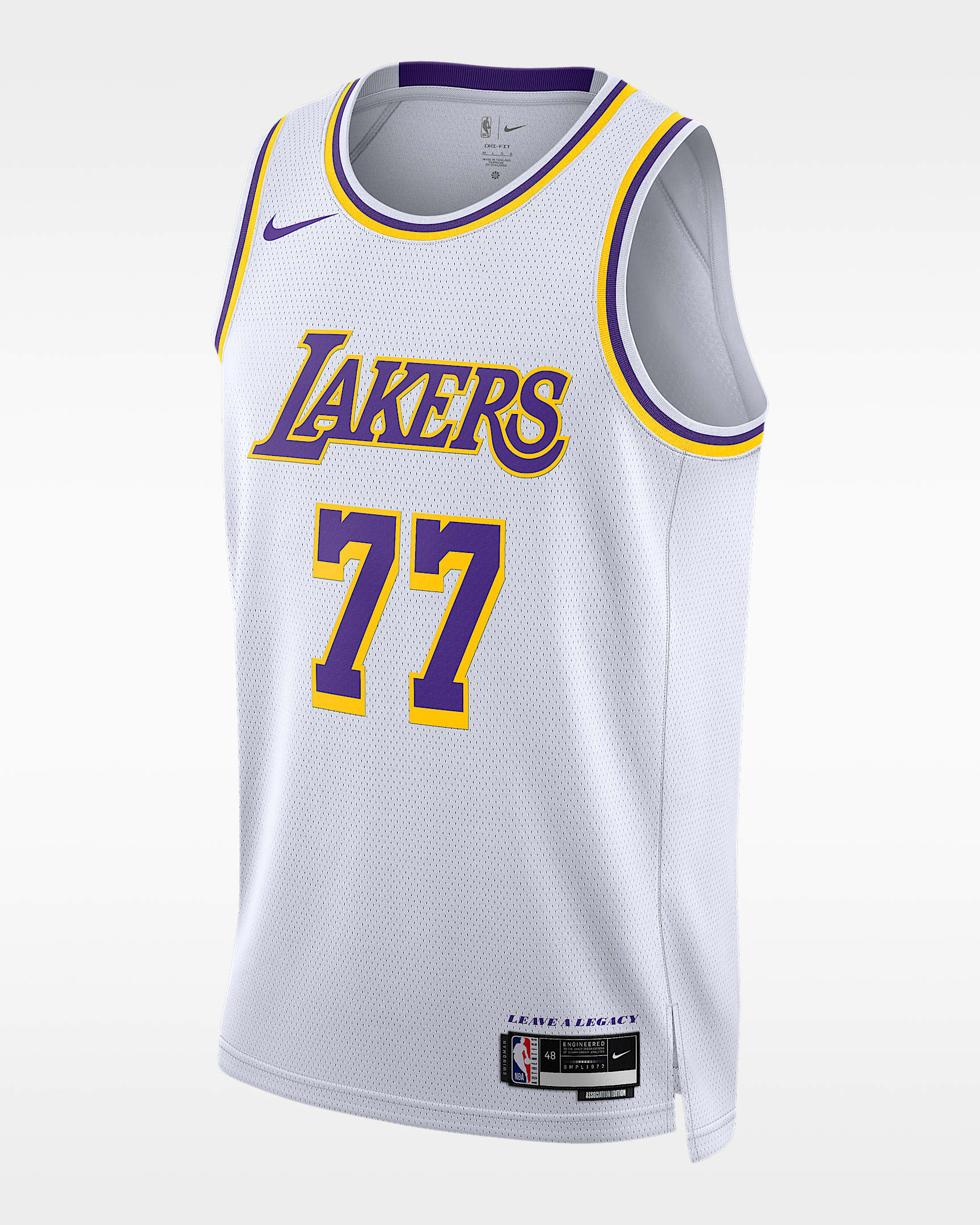 洛杉矶湖人队 Association Edition Nike Dri-FIT NBA Swingman Jersey 男子速干球衣 - 白色