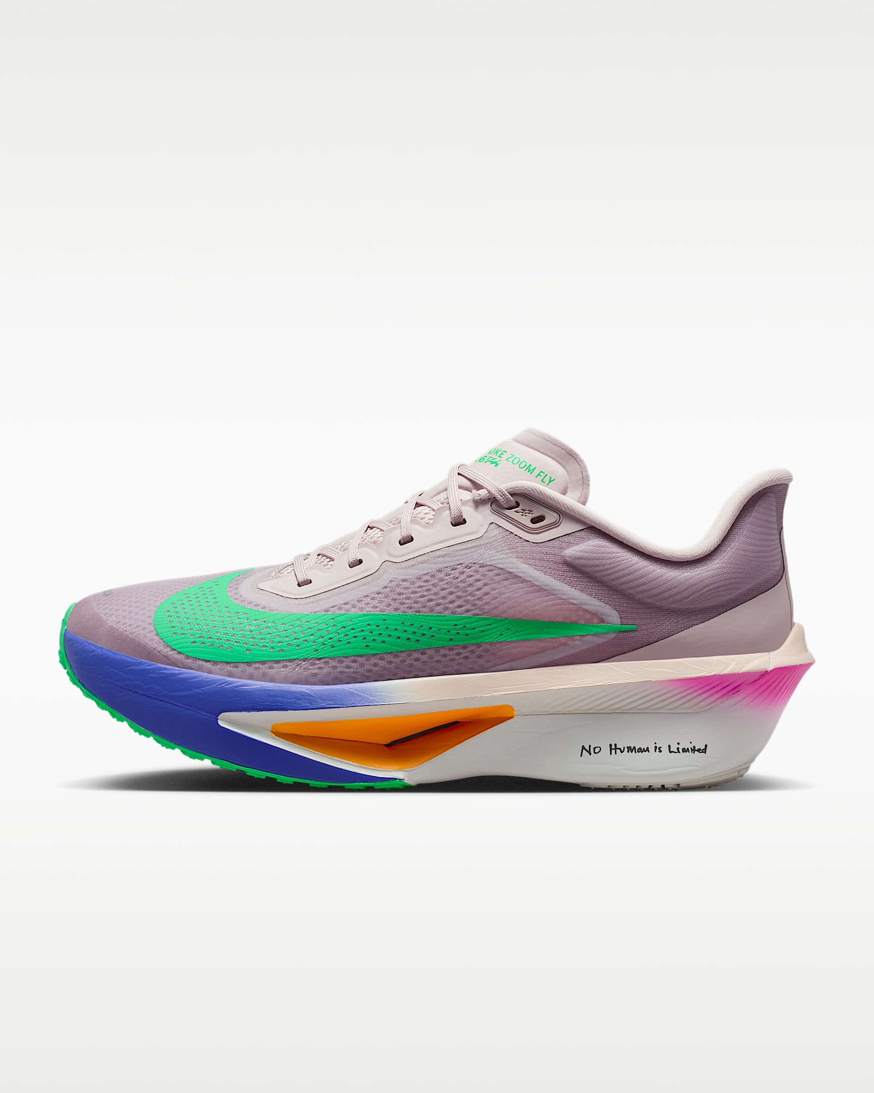 Nike Zoom Fly 6 "Eliud Kipchoge" 基普乔格男子公路竞速跑步鞋 - 砂岩灰粉/波斯紫/火焰粉/惊喜绿