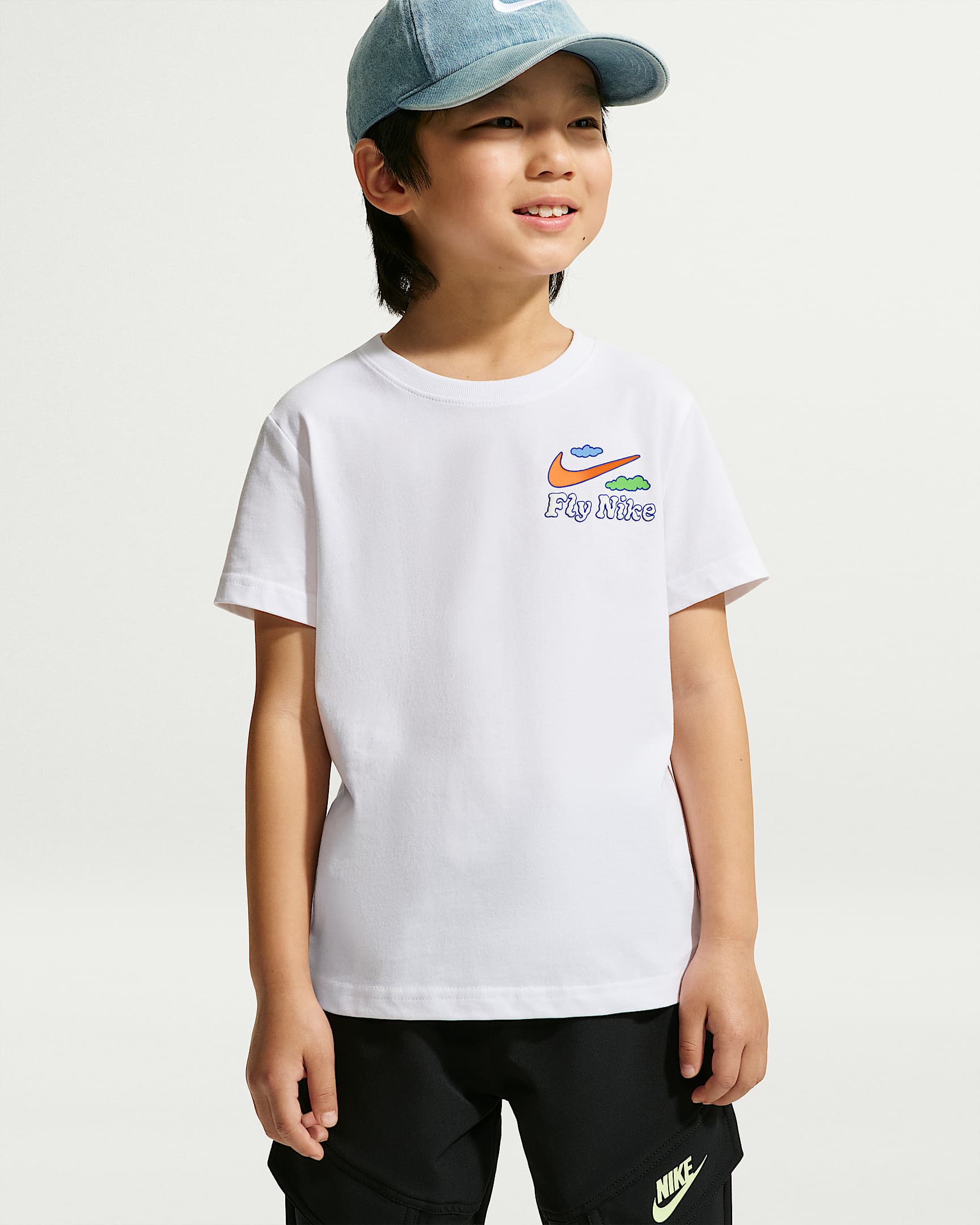 Nike "Fly Nike" 幼童印花T恤 - 白色