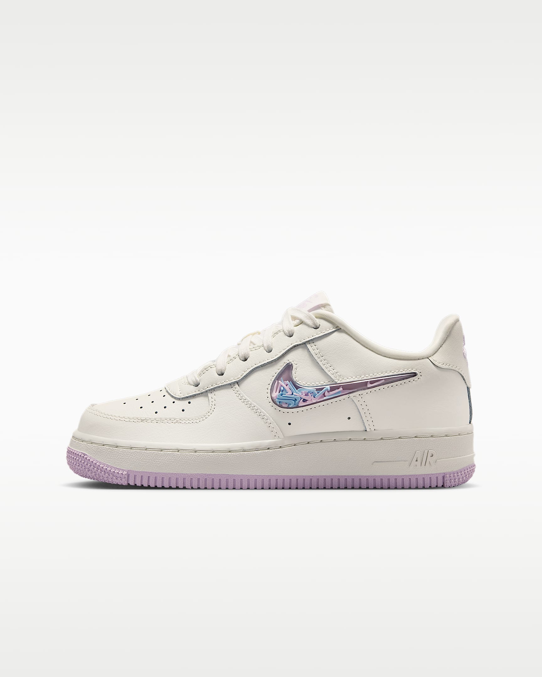 Nike Air Force 1 LV8 3 大童空军一号运动鞋 - 帆白/帆白/天青石蓝/粉紫