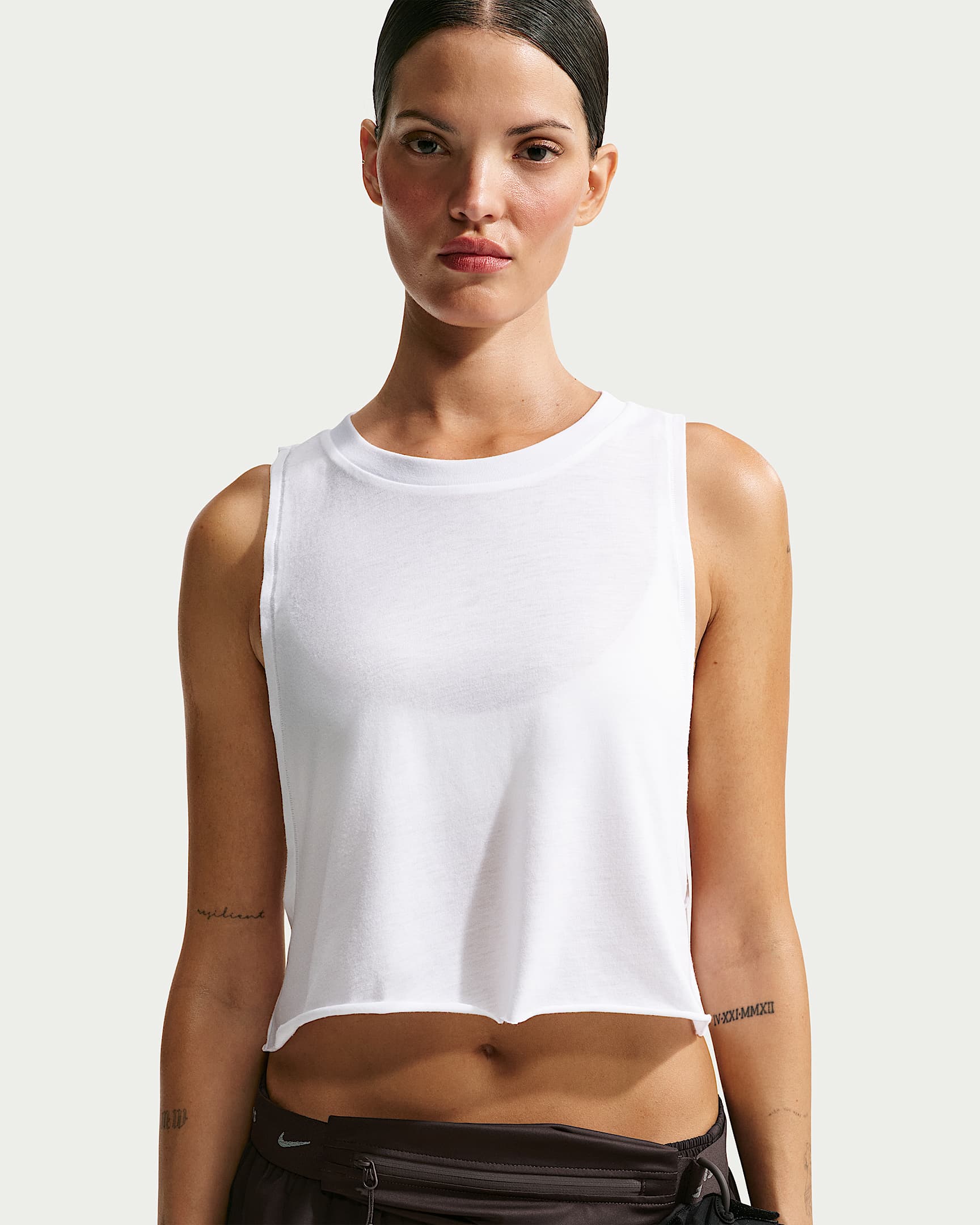 NikeSKIMS Performance Cotton Blend 女子速干短款背心 - NSKM Snow