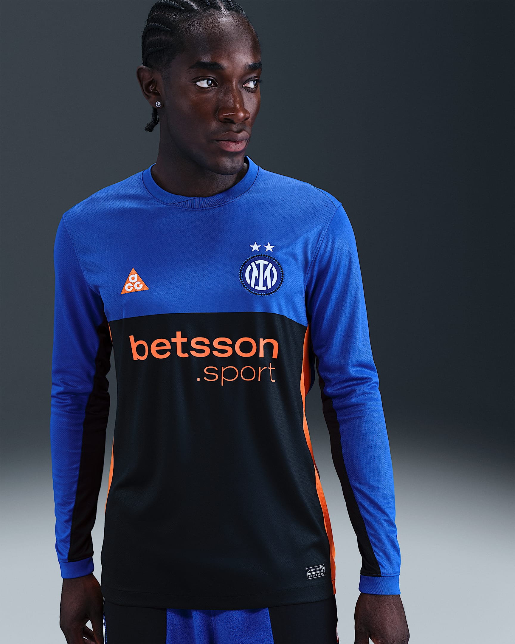 2026 赛季国际米兰 x ACG SE 球迷版 Nike Dri-FIT 男子速干长袖足球球衣 - 超蓝/黑/安全橙