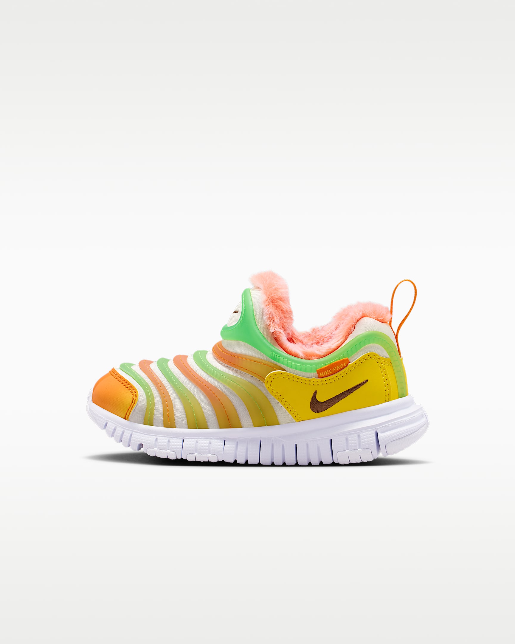 Nike Dynamo Free 耐克毛毛虫幼童运动鞋 - 帆白/白色/岩浆橙/浅巧克力色