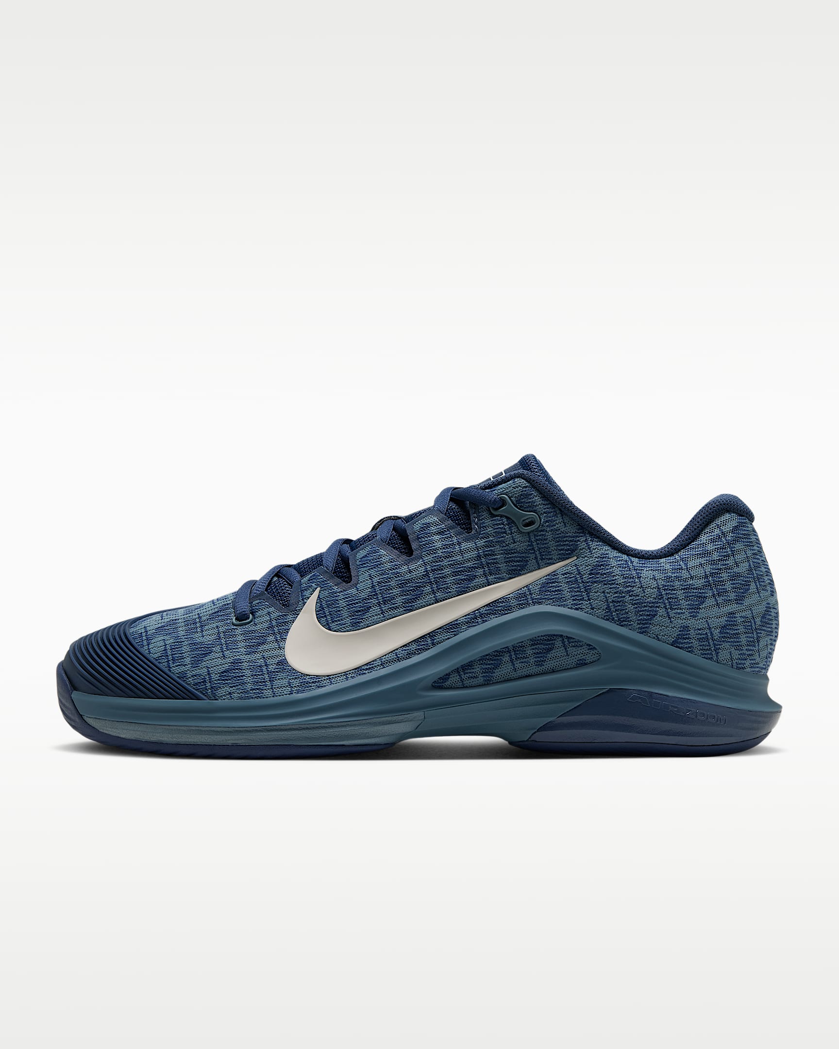 Nike Vapor 12 卡洛斯·阿尔卡拉斯同款男子硬地球场网球鞋 - 烟灰蓝/新石板蓝/帆白