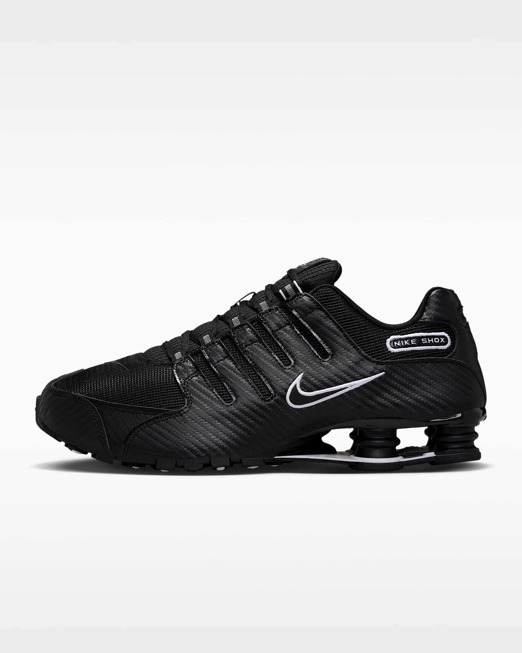 Nike Shox NZ 男子气柱运动鞋 - 黑/白色/黑