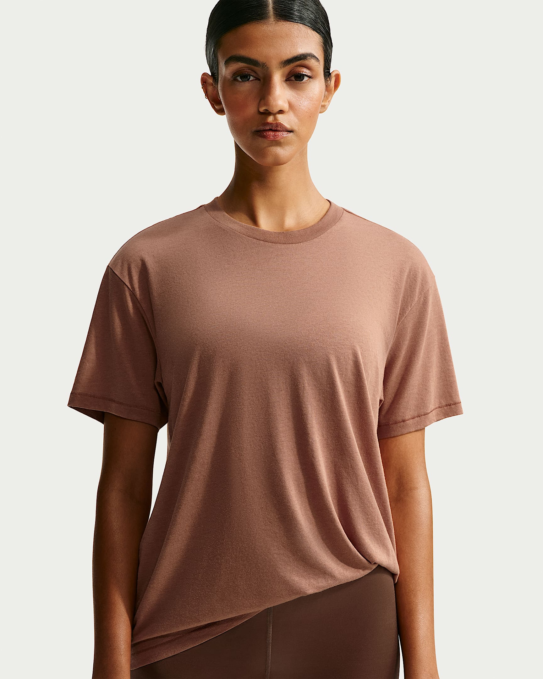 NikeSKIMS Performance Cotton Blend 女子 Oversize 风速干短袖上衣 - NSKM Carob Brown