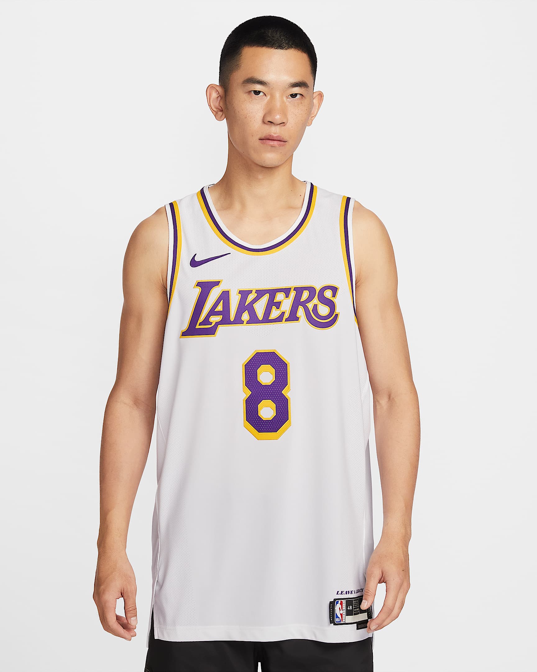 洛杉矶湖人队 Association Edition Nike Dri-FIT ADV NBA Authentic Jersey 男子速干球衣 - 白色