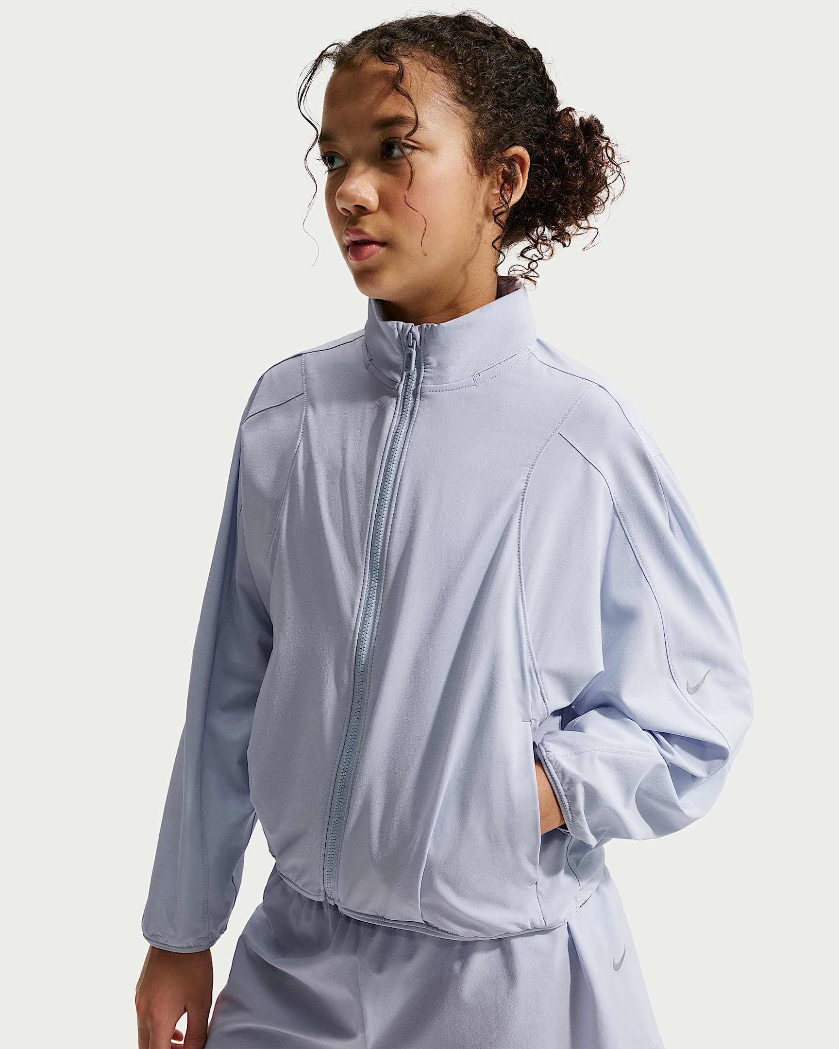 Nike MAVN 耐克好动心系列大童（女孩）拒水梭织夹克防晒衣 - 幻影/黑/幻影