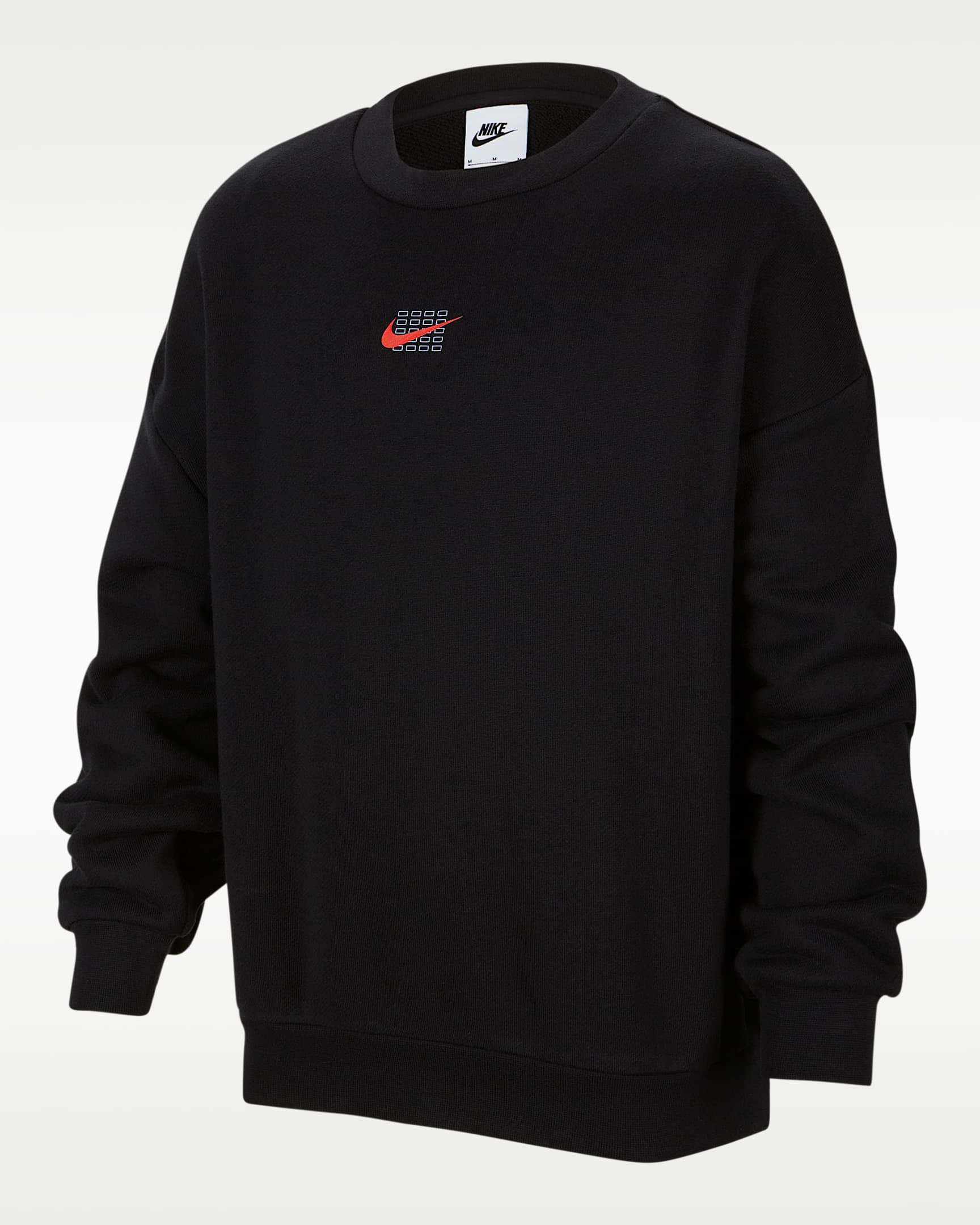 Nike Sportswear 大童 Oversize 风圆领针织运动衫 - 黑