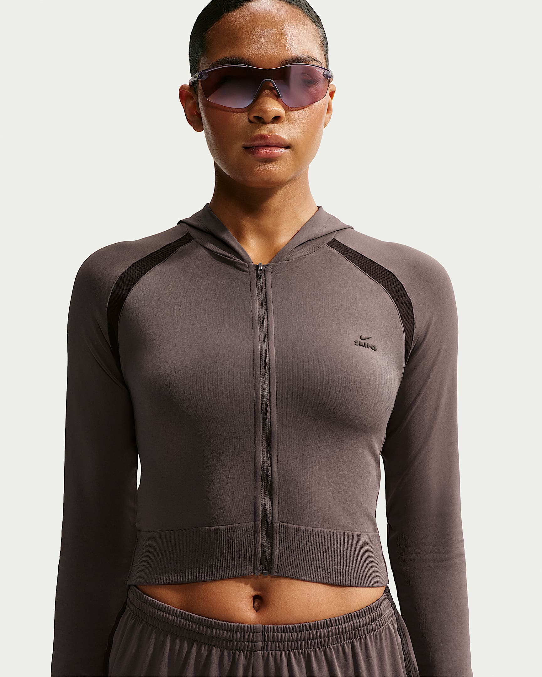 NikeSKIMS Stretch Knit 2.0 女子全长拉链开襟连帽衫 - NSKM Resin/NSKM Phoenix/NSKM Resin