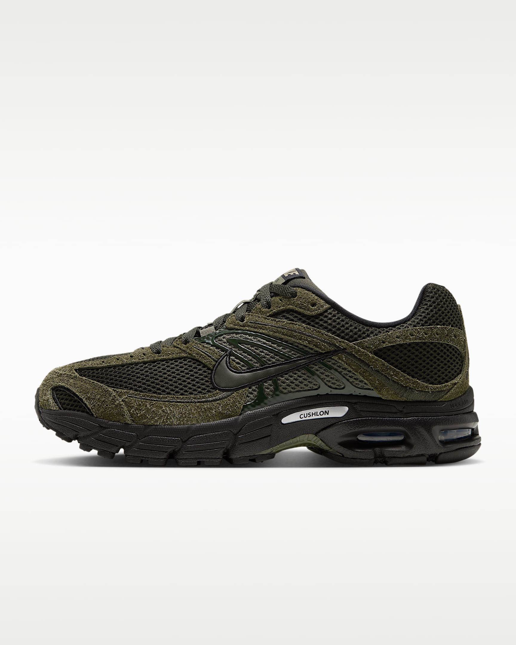 Nike Air Max Moto 2K Suede 男子运动鞋 - 中橄榄绿/黑/橄榄绿/红杉绿