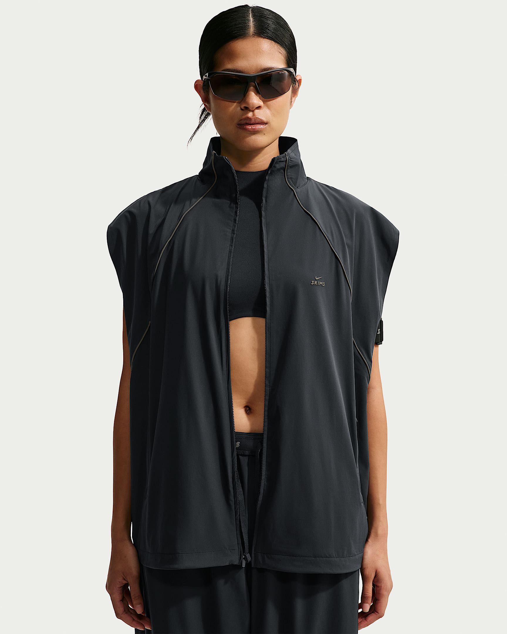 NikeSKIMS Stretch Nylon 女子 Oversize 风速干马甲 - NSKM Obsidian/橄榄灰/橄榄灰