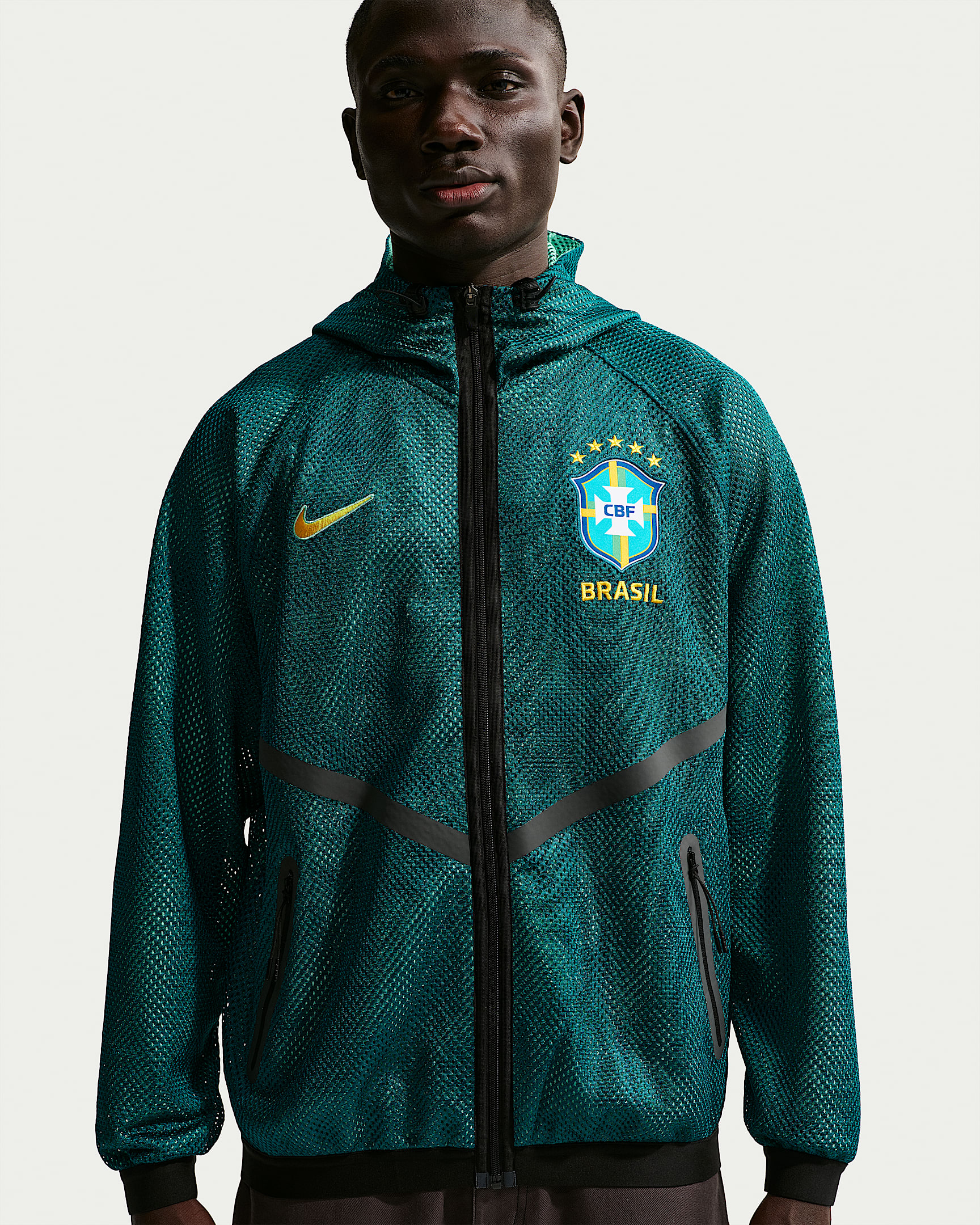 巴西队 Nike Dri-FIT Anthem 男子速干足球夹克 - 晶洞水鸭青/浅薄荷绿/中西金