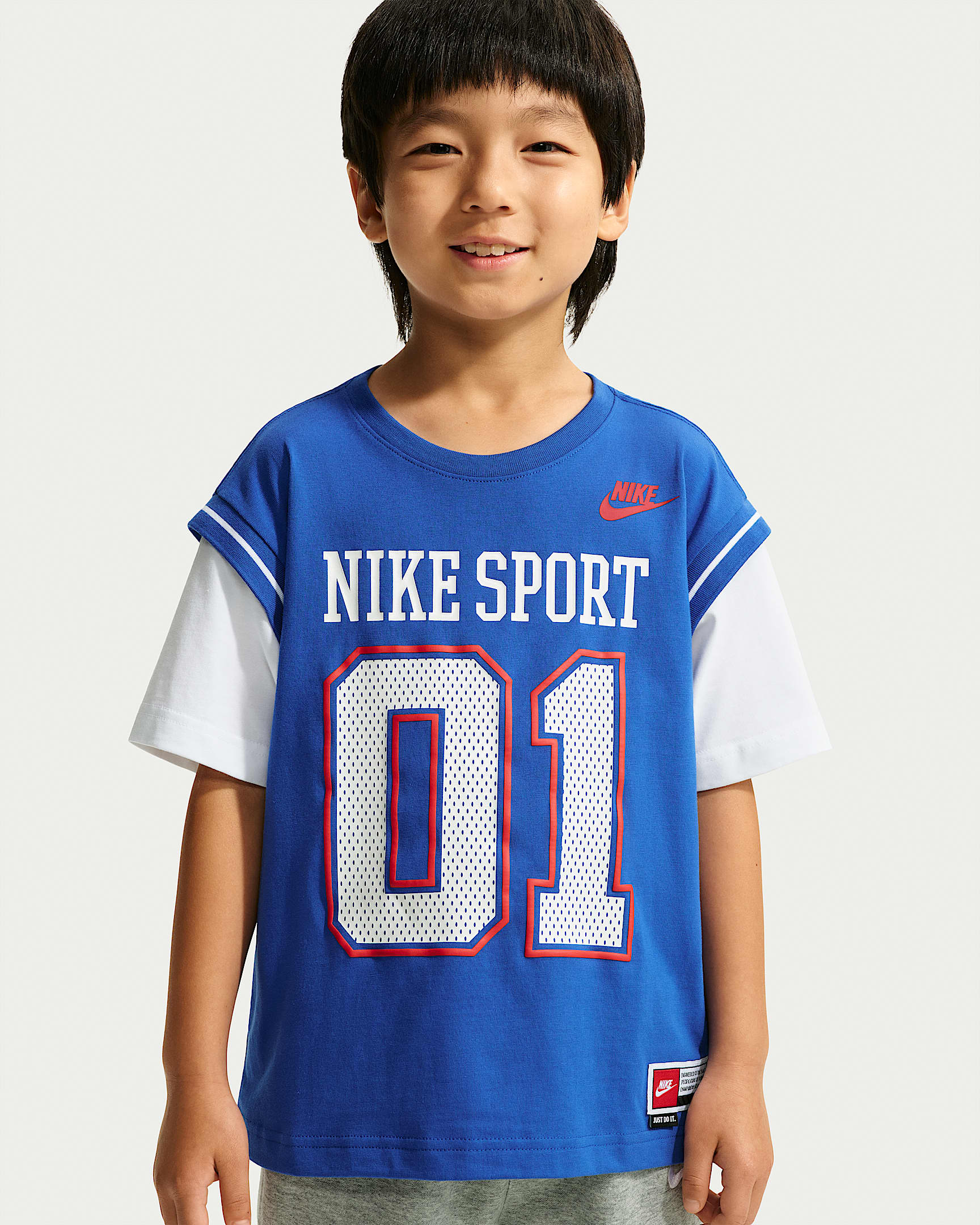 Nike Sportswear Multisport 幼童假两件短袖T恤 - 游戏宝蓝