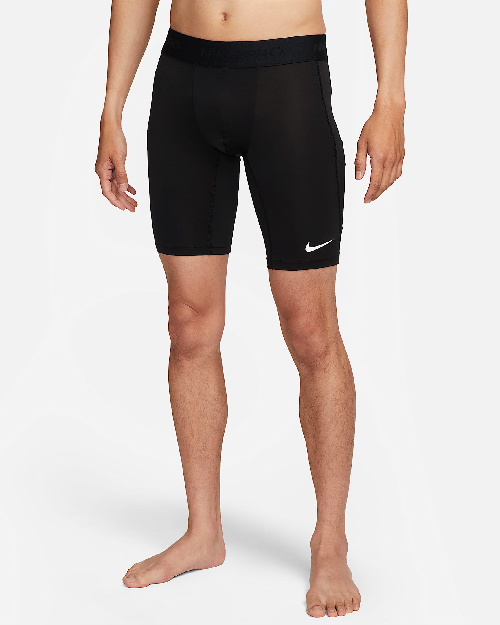 Nike Pro Dri-FIT 男子速干紧身训练短裤 - 黑/白色