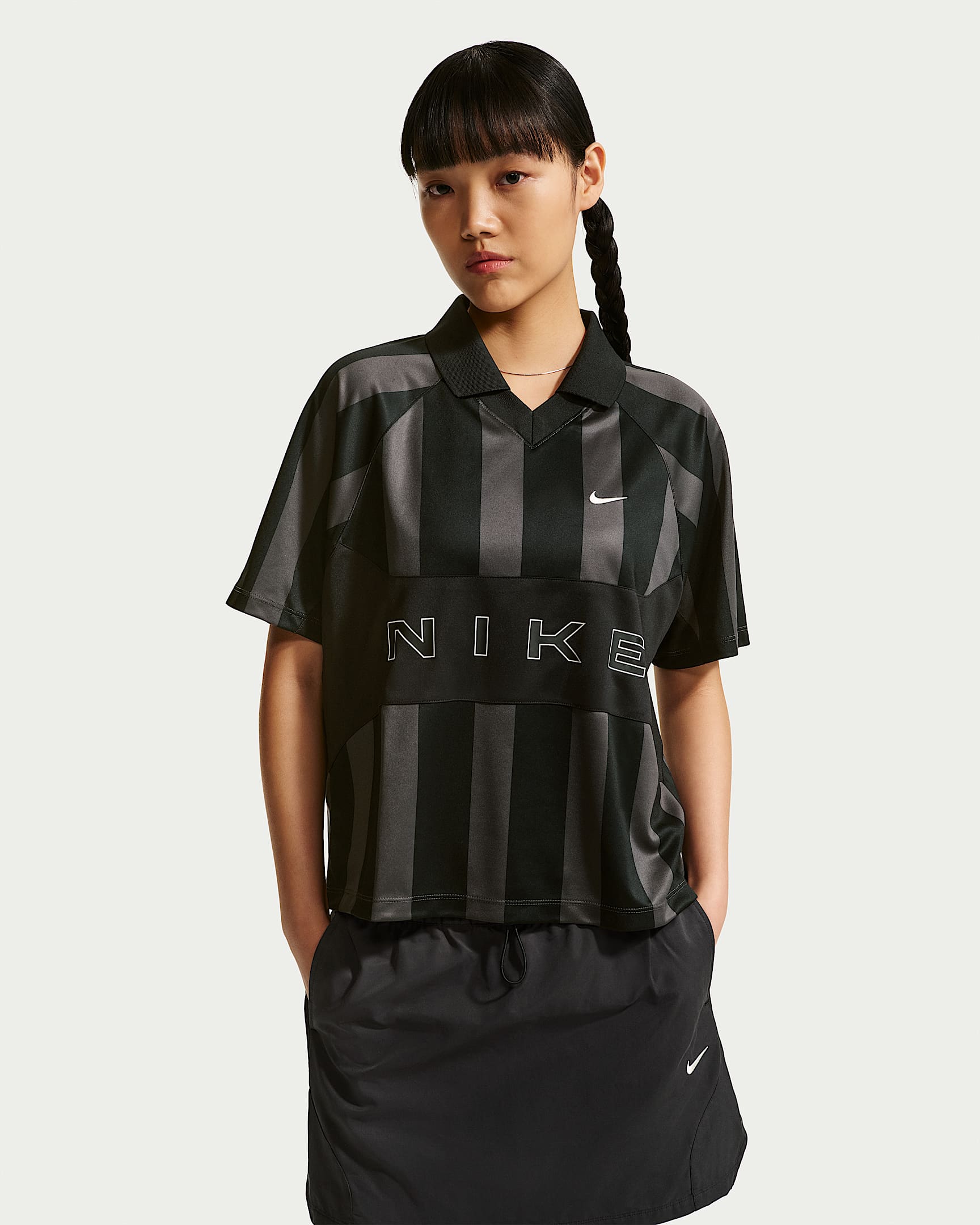 Nike Sportswear 女子 Oversize 风球衣 - 黑/黑/黑/粉白