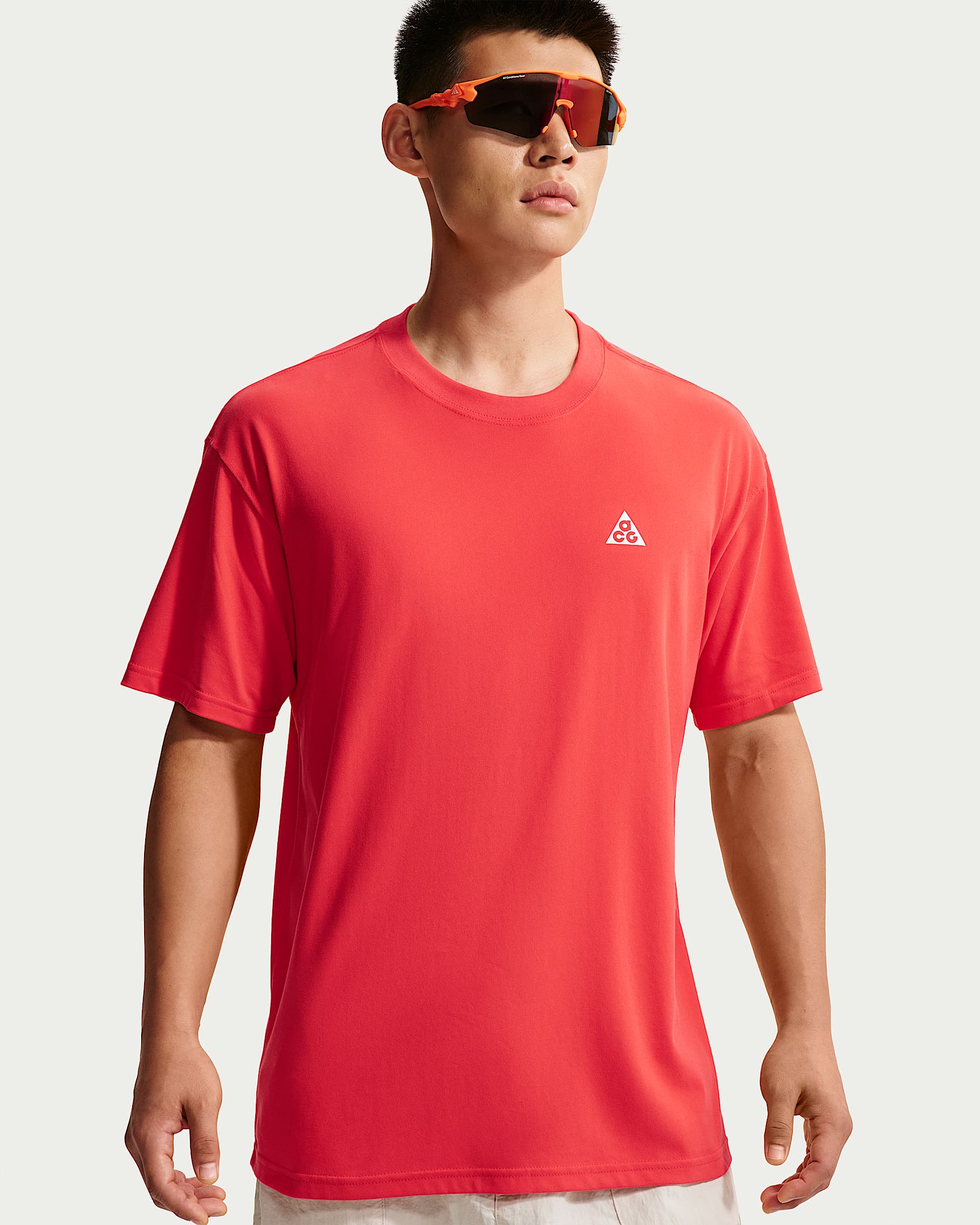 Nike ACG Dri-FIT 男子速干短袖T恤 - 浅深红