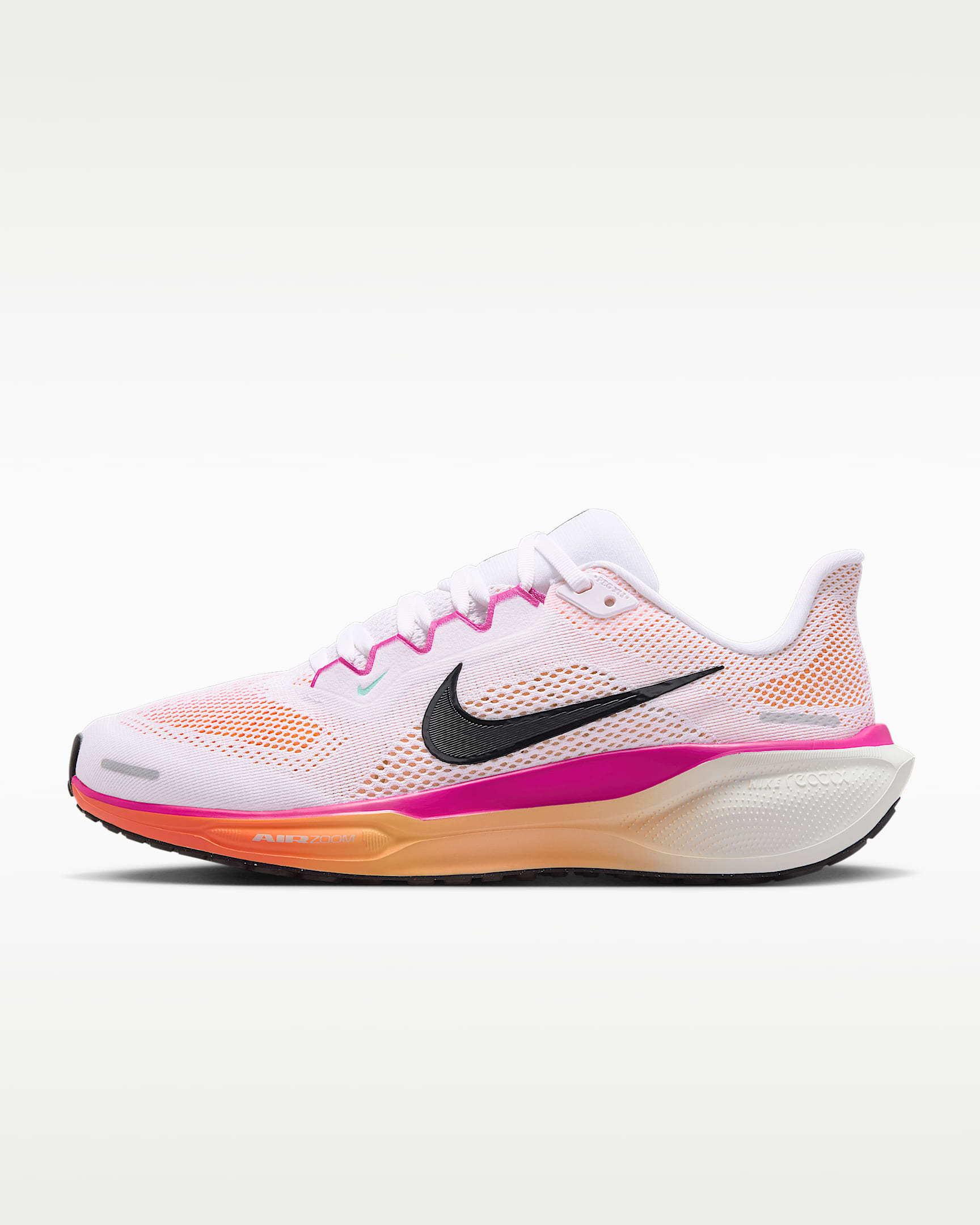 Nike Pegasus 41 耐克飞马女子公路跑步鞋 - 白色/火焰粉/脉冲橙/黑