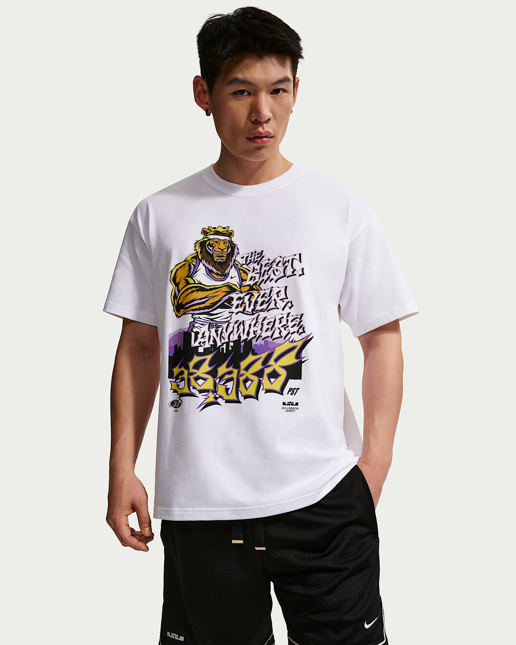 LeBron "For The Record" Nike 詹姆斯男子篮球T恤 - 白色