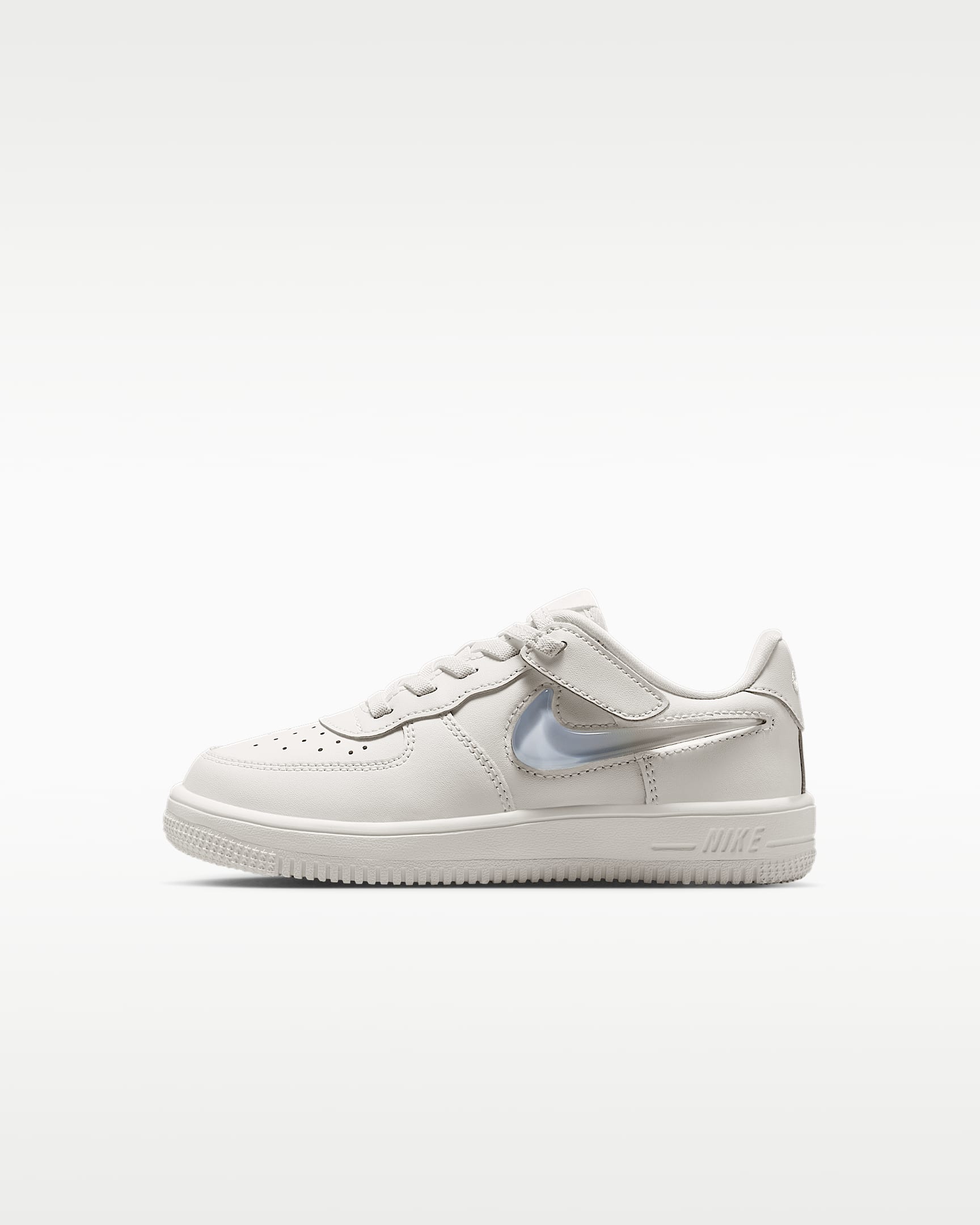 Nike Force 1 Low EasyOn 幼童运动鞋 - 帆白/帆白/足球灰