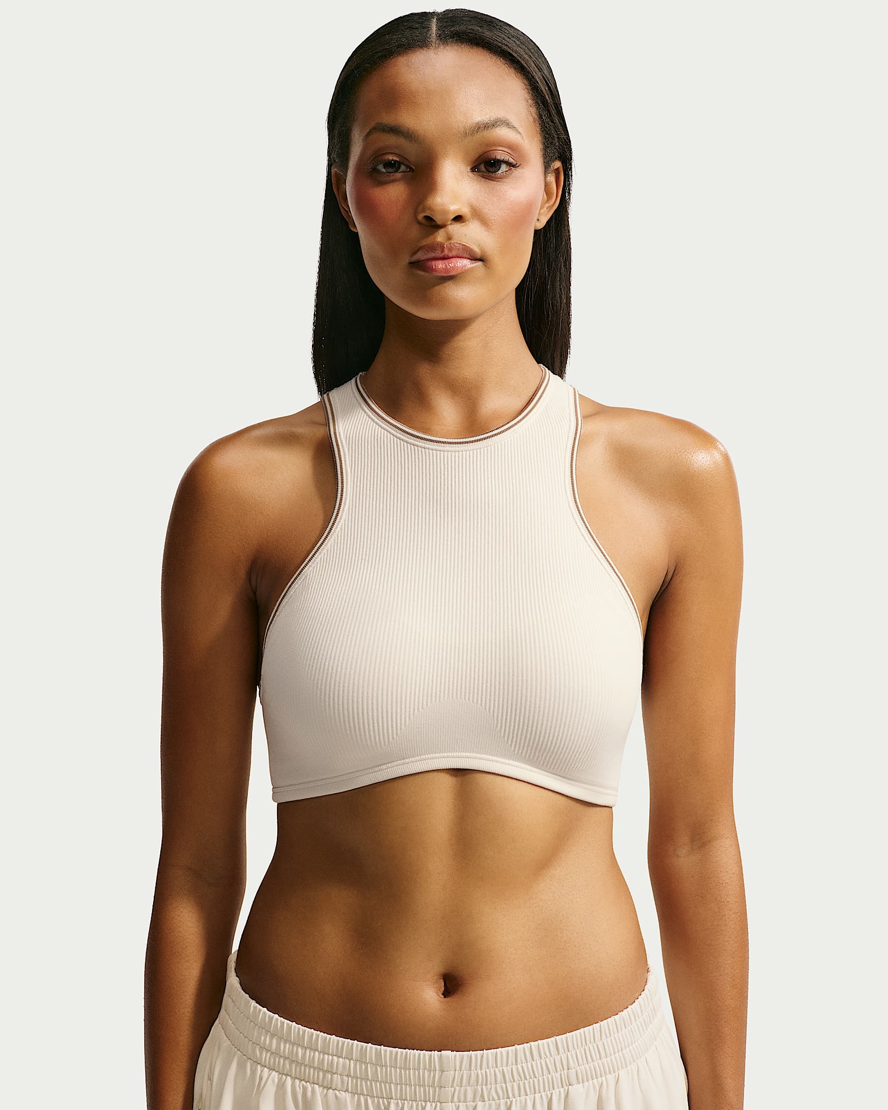 NikeSKIMS Ribbed 女子工字型后背运动内衣 - NSKM Actv Ivory/NSKM Resin/NSKM Actv Ivory