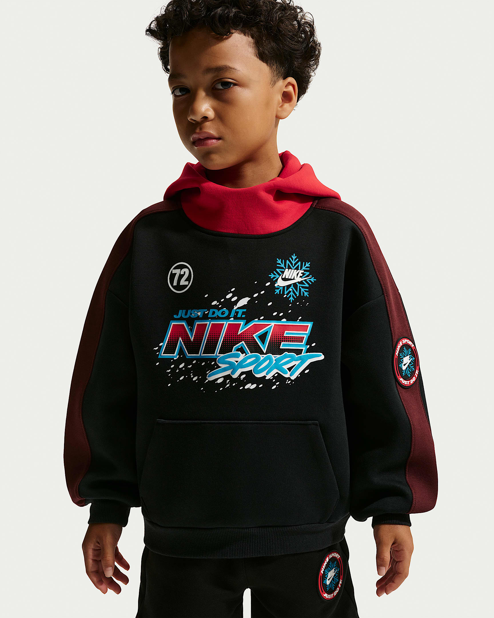 Nike Sportswear Snow Motion 幼童套头连帽衫 - 黑