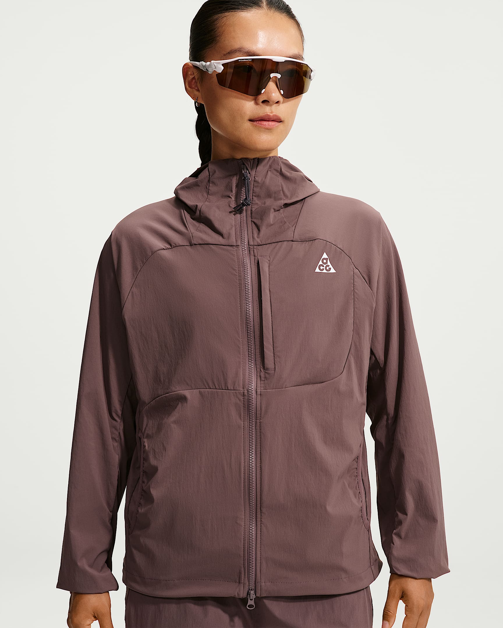 Nike ACG "Five Towers" 女子速干夹克防晒衣 - 图腾黑紫/图腾黑紫/山峰白