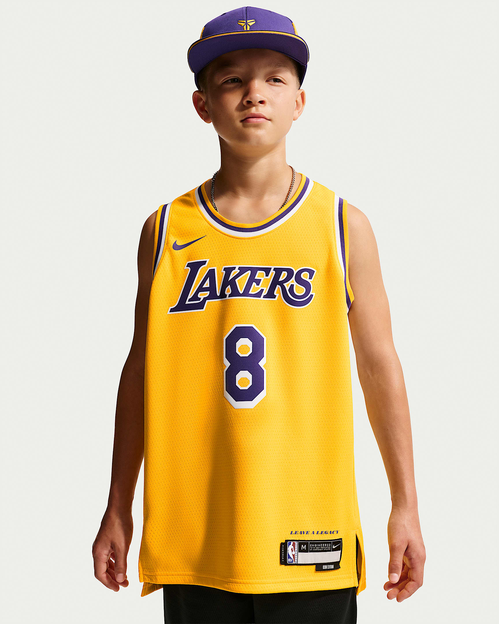 洛杉矶湖人队 Icon Edition Nike NBA Swingman Jersey 大童（男孩）速干球衣 - 阿马里洛黄