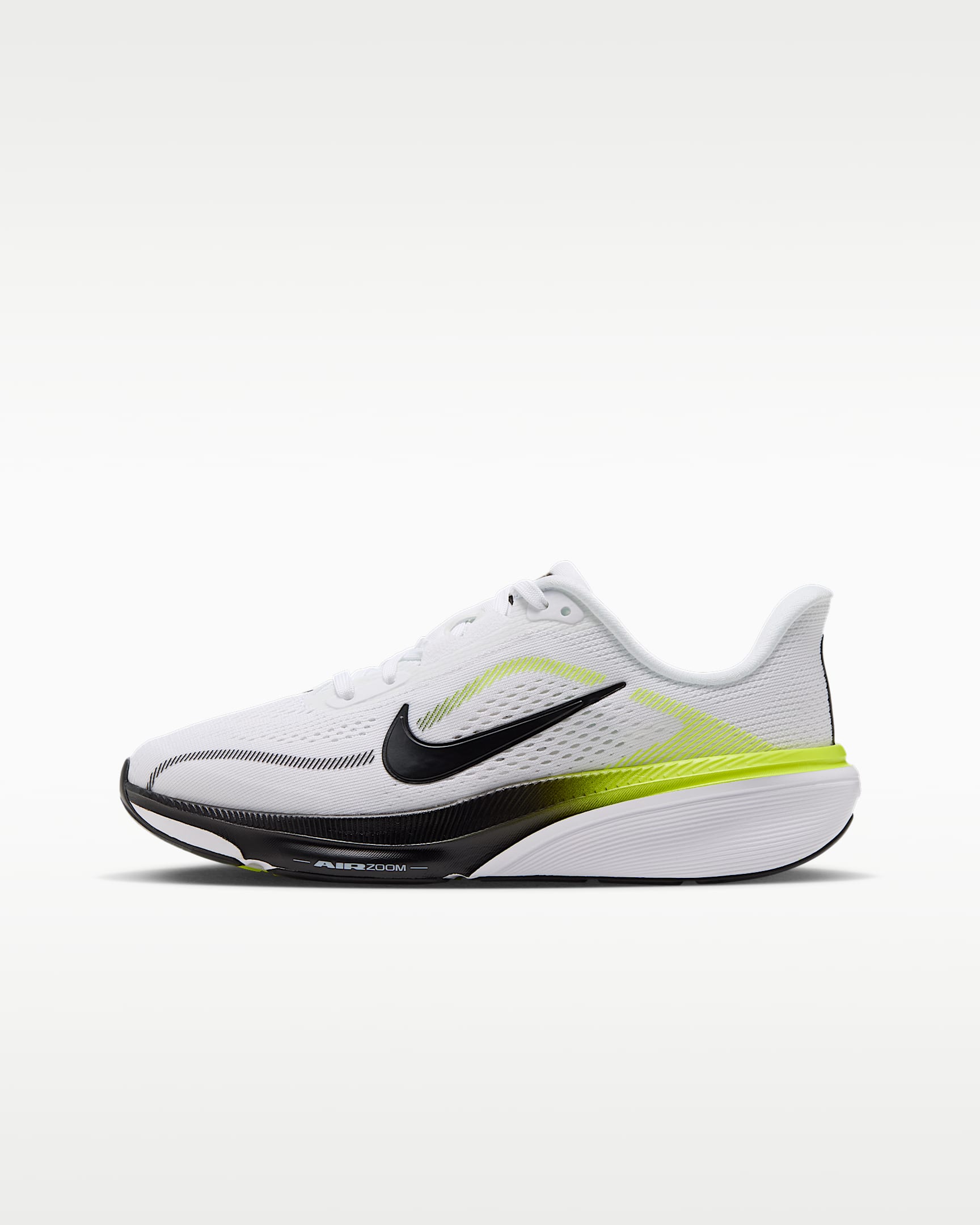 Nike Pegasus 42 耐克小飞马大童公路跑步鞋 - 白色/亮眼柠檬黄/白色/黑