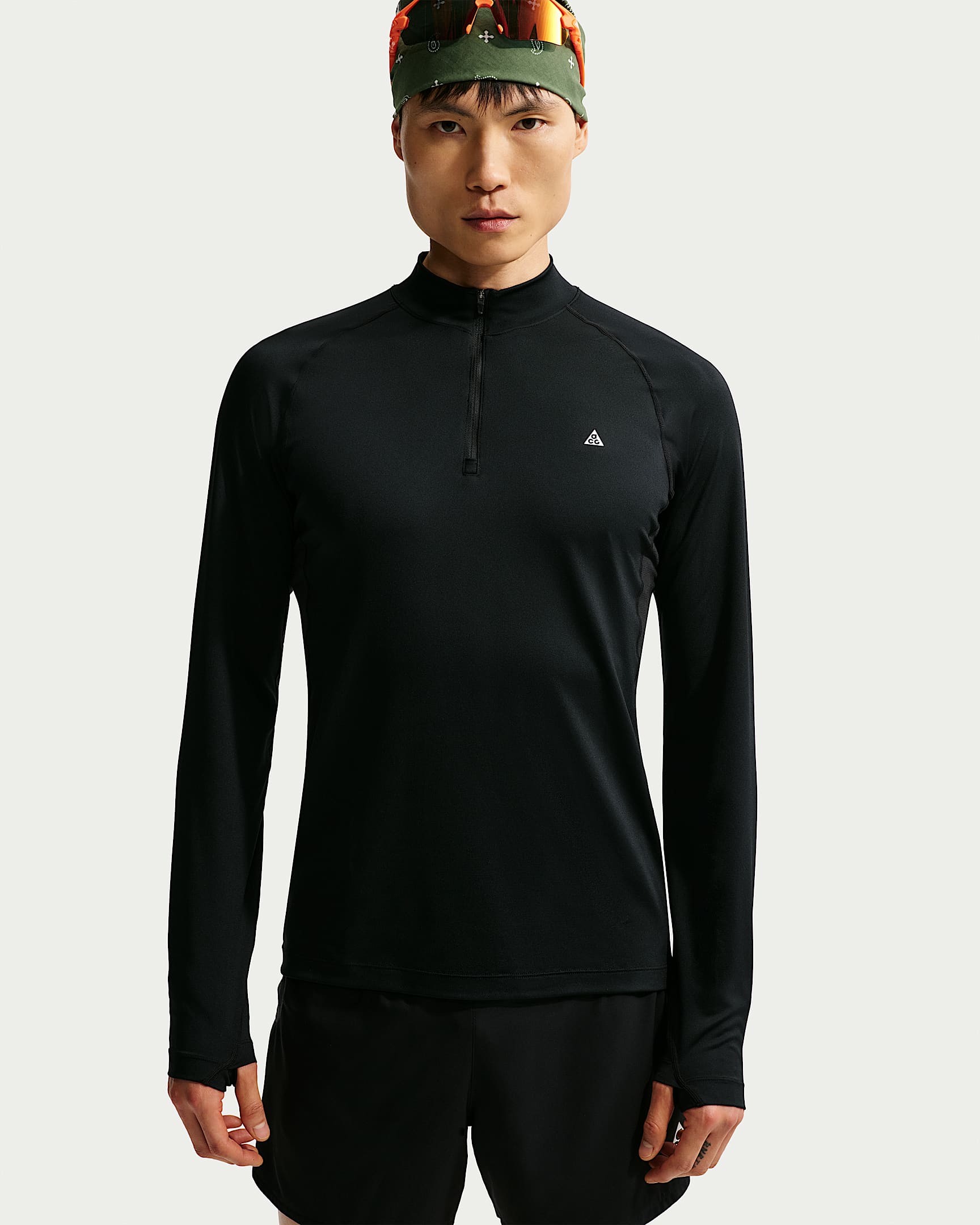ACG "Wildsee" Dri-FIT 男子 1/4 拉链开襟速干长袖徒步上衣 - 黑/山峰白