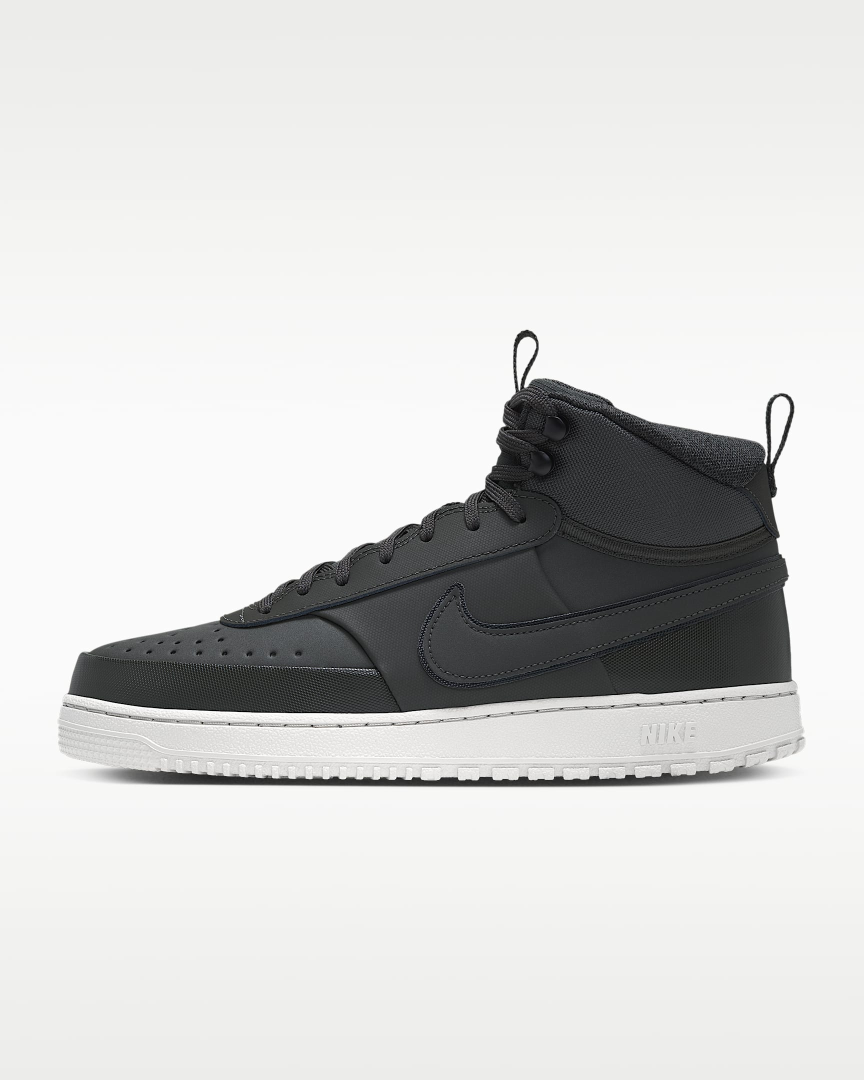 Nike Court Vision Mid 男子冬季款运动鞋 - 碳粉黑/浅骨色/灰黑/碳粉黑