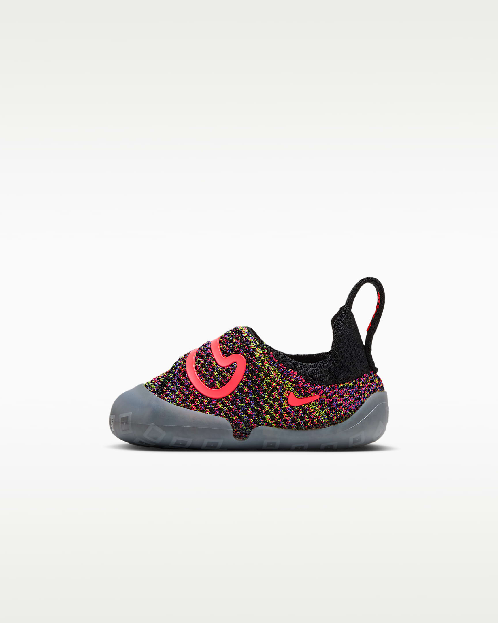 Nike Swoosh 1 耐克宝宝勾婴童易穿脱运动鞋 - 黑/波斯紫/亮眼柠檬黄/火山岩红