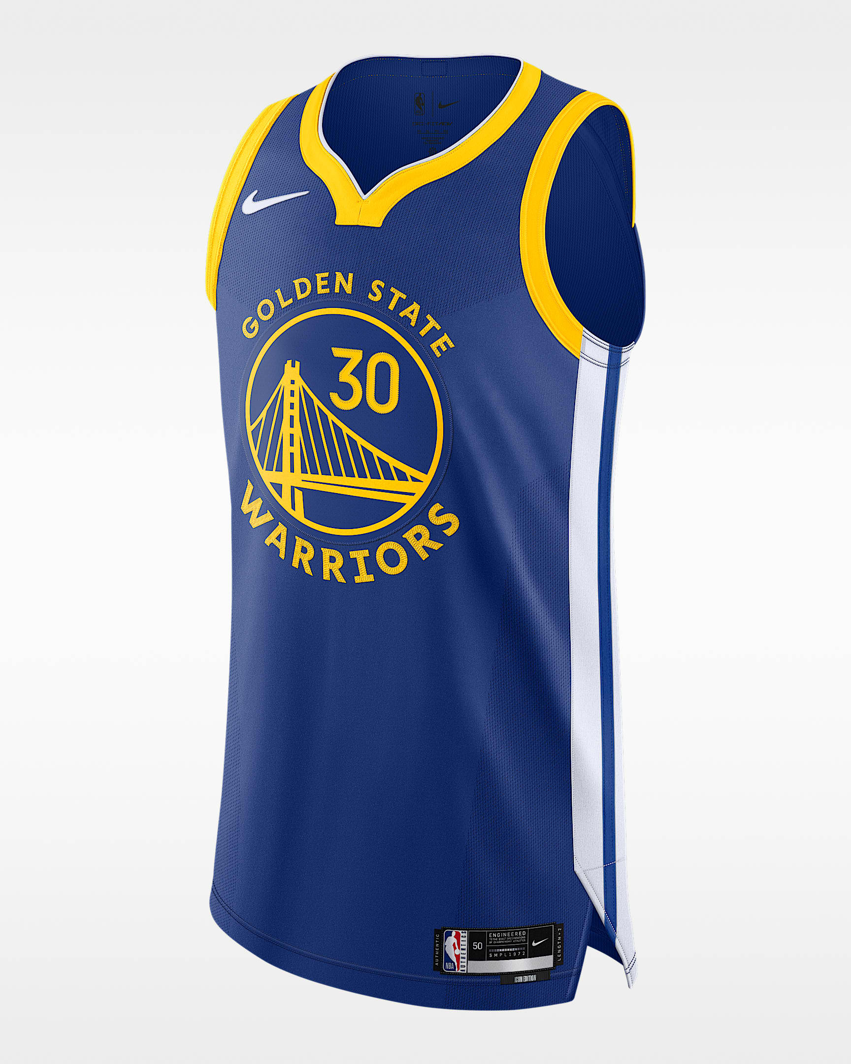 金州勇士队斯蒂芬·库里 (Stephen Curry) Icon Edition Nike NBA Authentic Jersey 男子速干球衣 - 灯草蓝